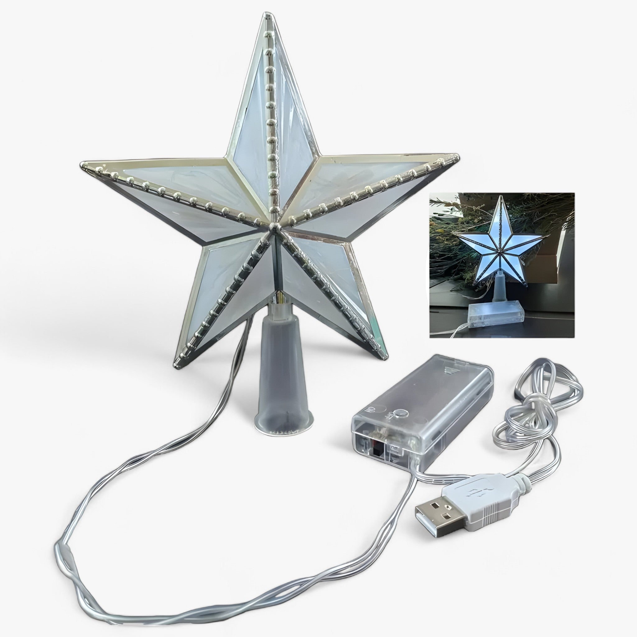 Topper Star | LED Leuchtende Stern mit Fünf Spitzen für den Weihnachtsbaum - Heißes Weiß B - Topper Star | LED Leuchtende Stern mit Fünf Spitzen für den Weihnachtsbaum - €25 - Concept Düsseldorf