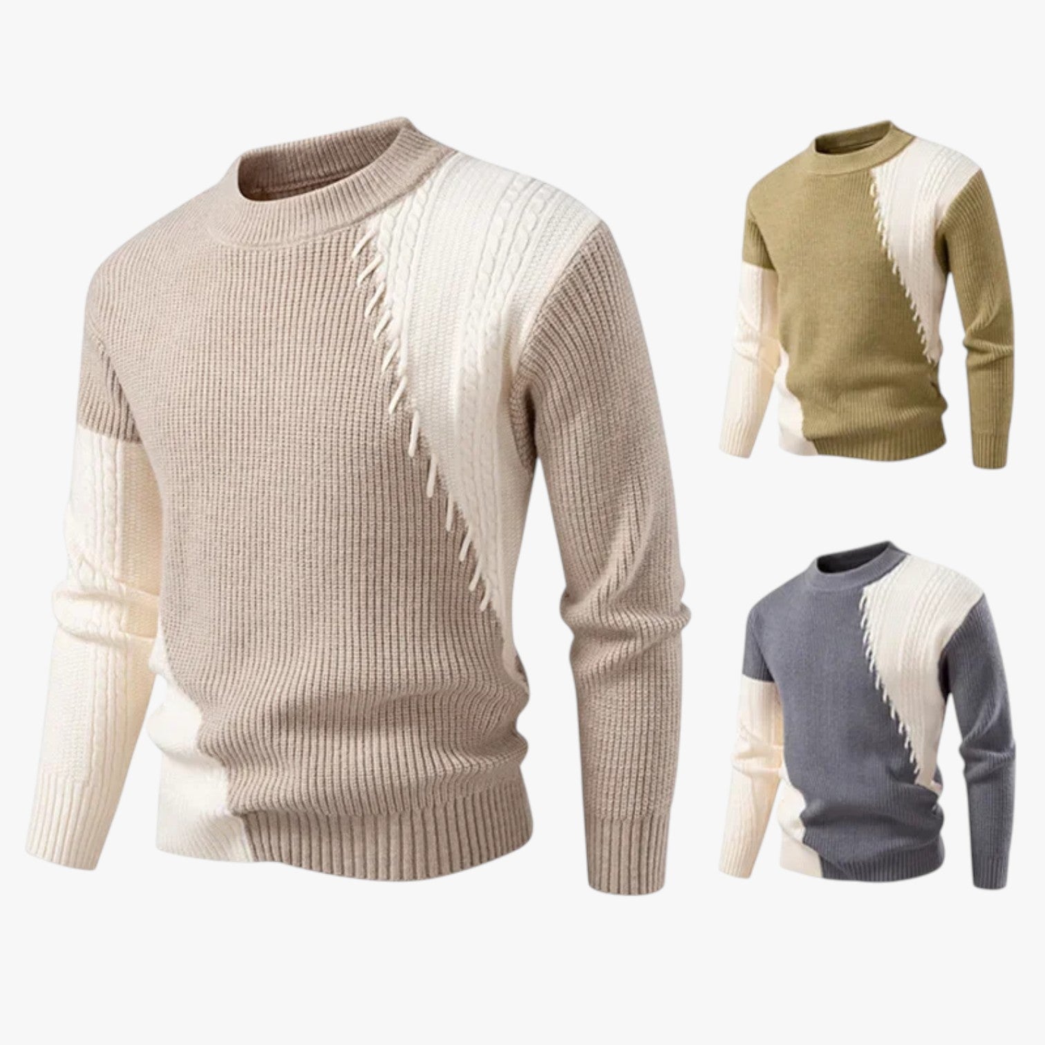 Felix | Oversize Herrenpullover, warm und elegant, Farbabgleich, für den Herbst