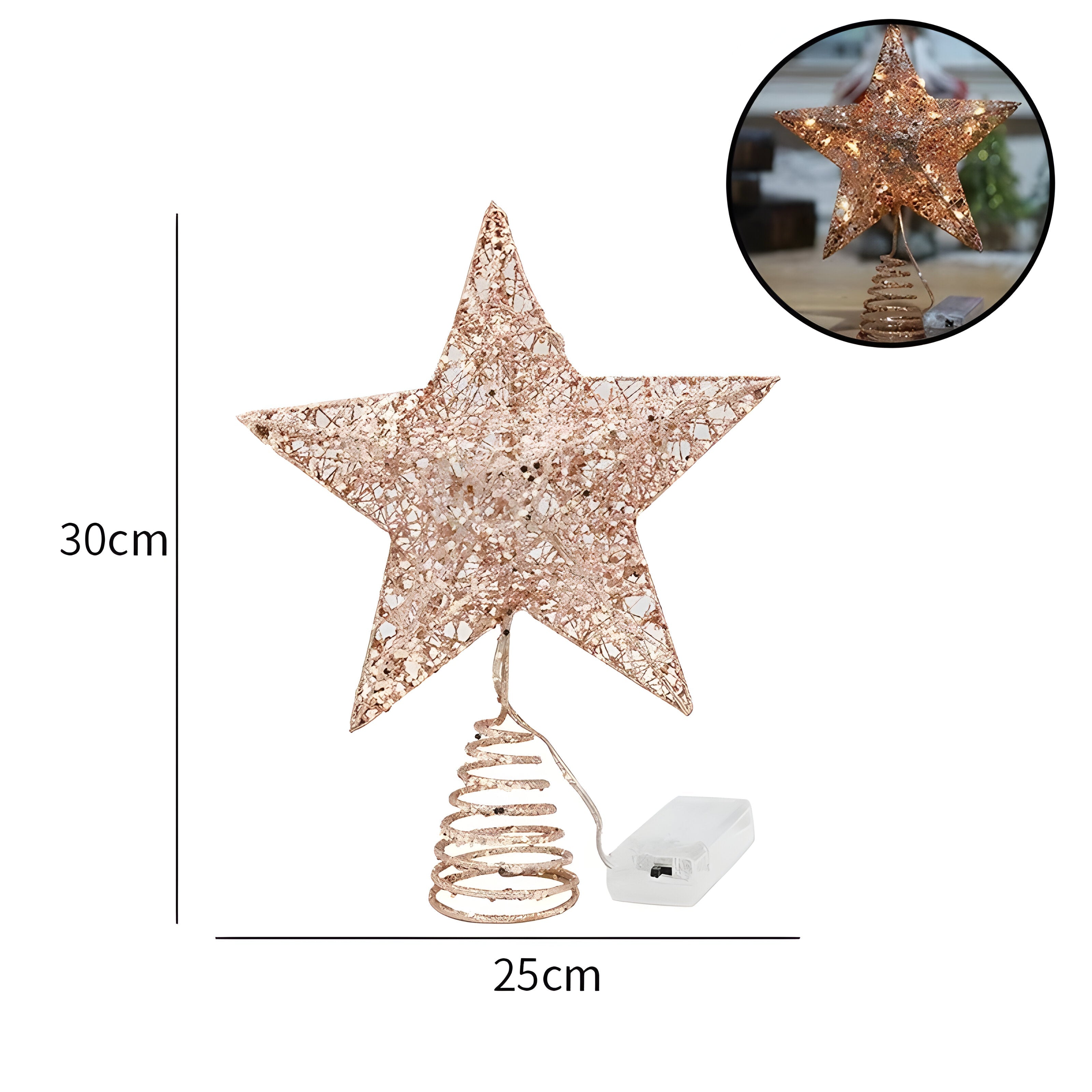 Sternenähnlich Elegant | Oben Stern Ornamente Weihnachtslicht - Beleuchten Sie Ihre Jahresendfeier - 25cm Roségold - Sternenähnlich Elegant | Oben Stern Ornamente Weihnachtslicht - Beleuchten Sie Ihre Jahresendfeier - €25 - Concept Düsseldorf