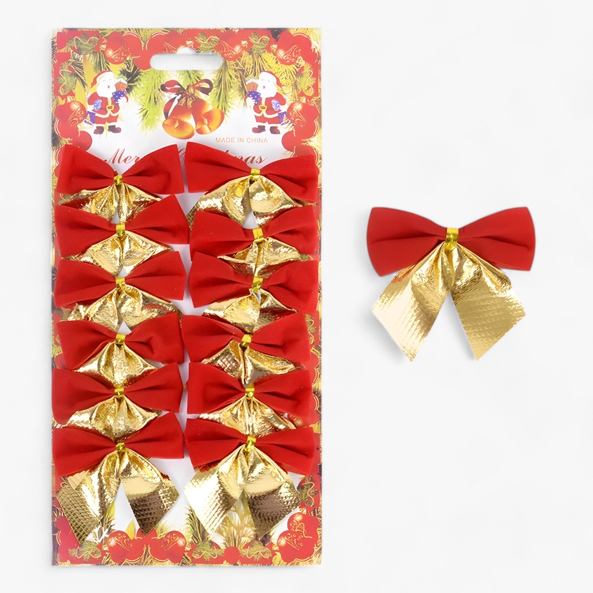 Weihnachtsdekoration | Mini Hängevorrichtungen Rote und Goldene Schleifen - Perfekt für DIY und Geschenkdekoration - Rotgold 24 Stück (2 Pakete) - Weihnachtsdekoration | Mini Hängevorrichtungen Rote und Goldene Schleifen - Perfekt für DIY und Geschenkdekoration - €25 - Concept Düsseldorf