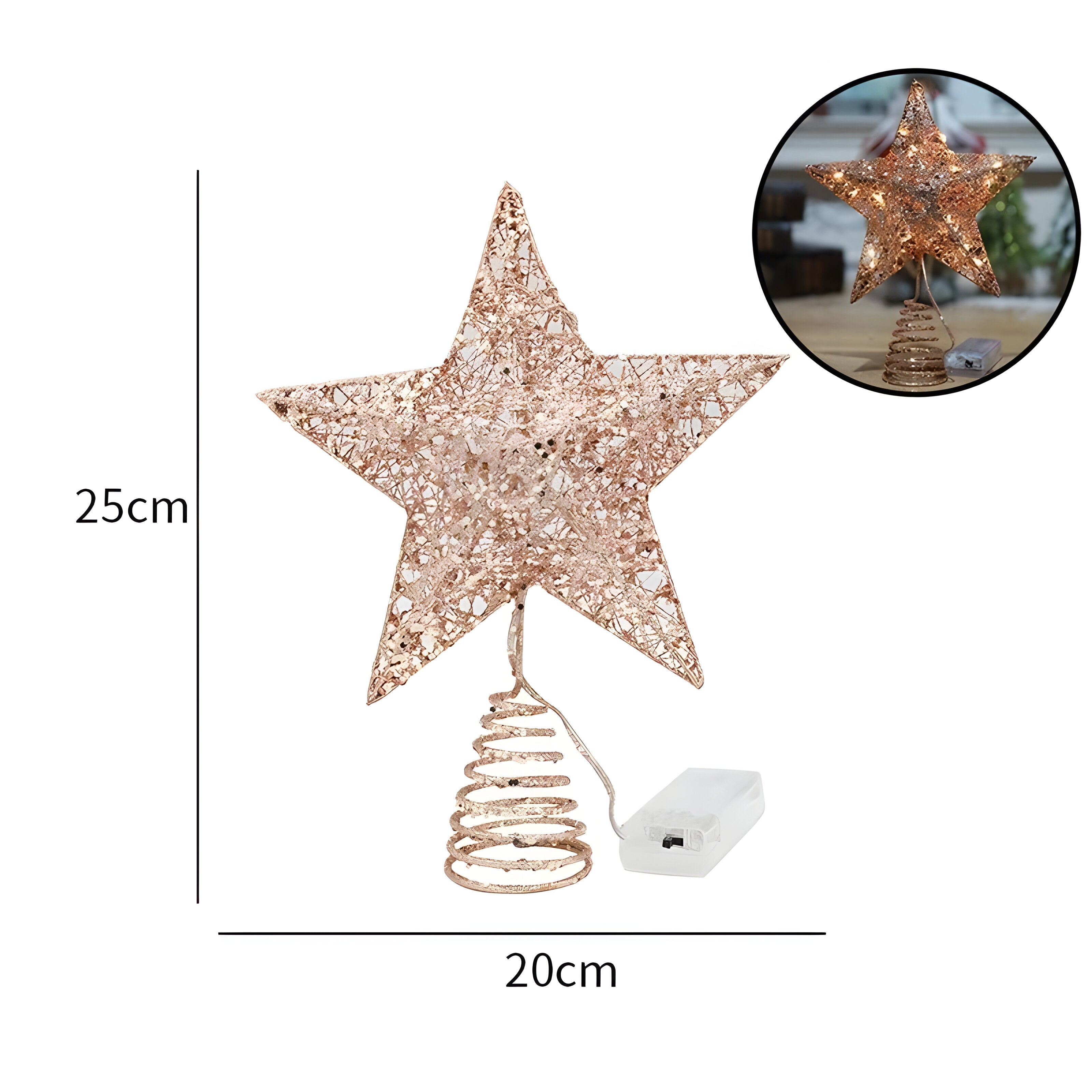 Sternenähnlich Elegant | Oben Stern Ornamente Weihnachtslicht - Beleuchten Sie Ihre Jahresendfeier - 20cm Roségold - Sternenähnlich Elegant | Oben Stern Ornamente Weihnachtslicht - Beleuchten Sie Ihre Jahresendfeier - €25 - Concept Düsseldorf