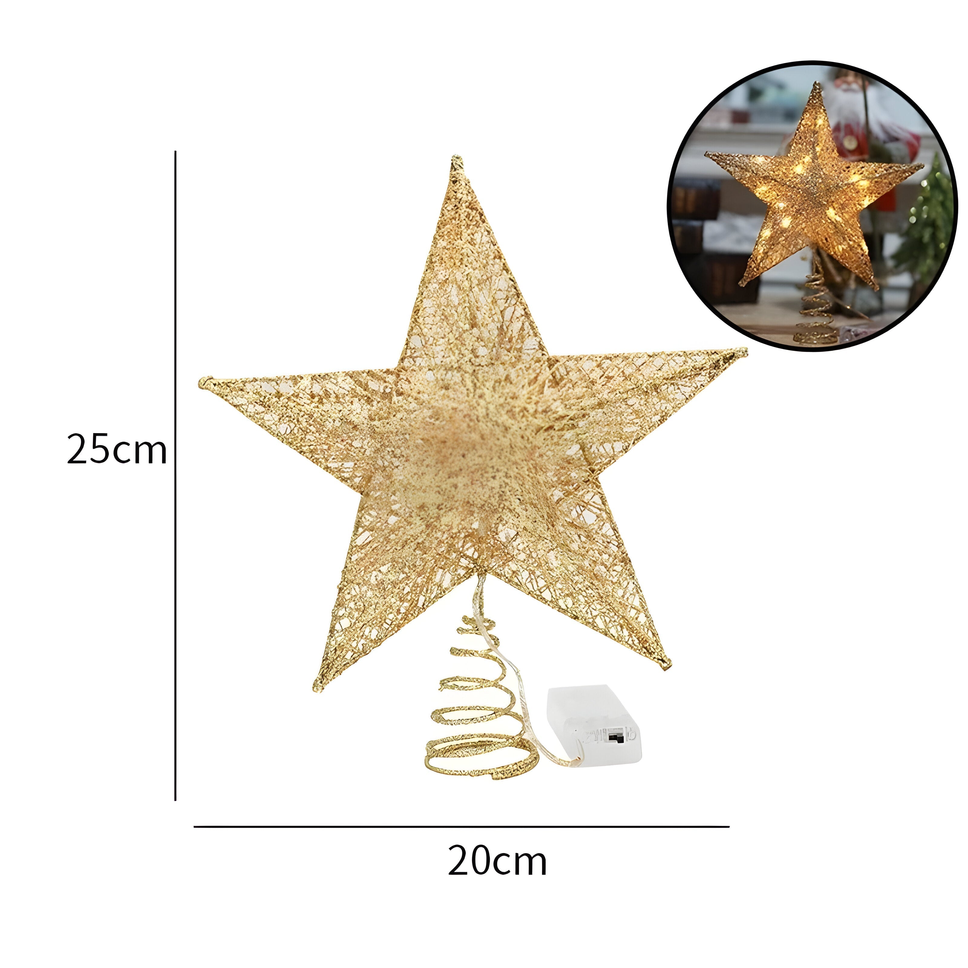 Sternenähnlich Elegant | Oben Stern Ornamente Weihnachtslicht - Beleuchten Sie Ihre Jahresendfeier - 20cm Champagnergold - Sternenähnlich Elegant | Oben Stern Ornamente Weihnachtslicht - Beleuchten Sie Ihre Jahresendfeier - €25 - Concept Düsseldorf