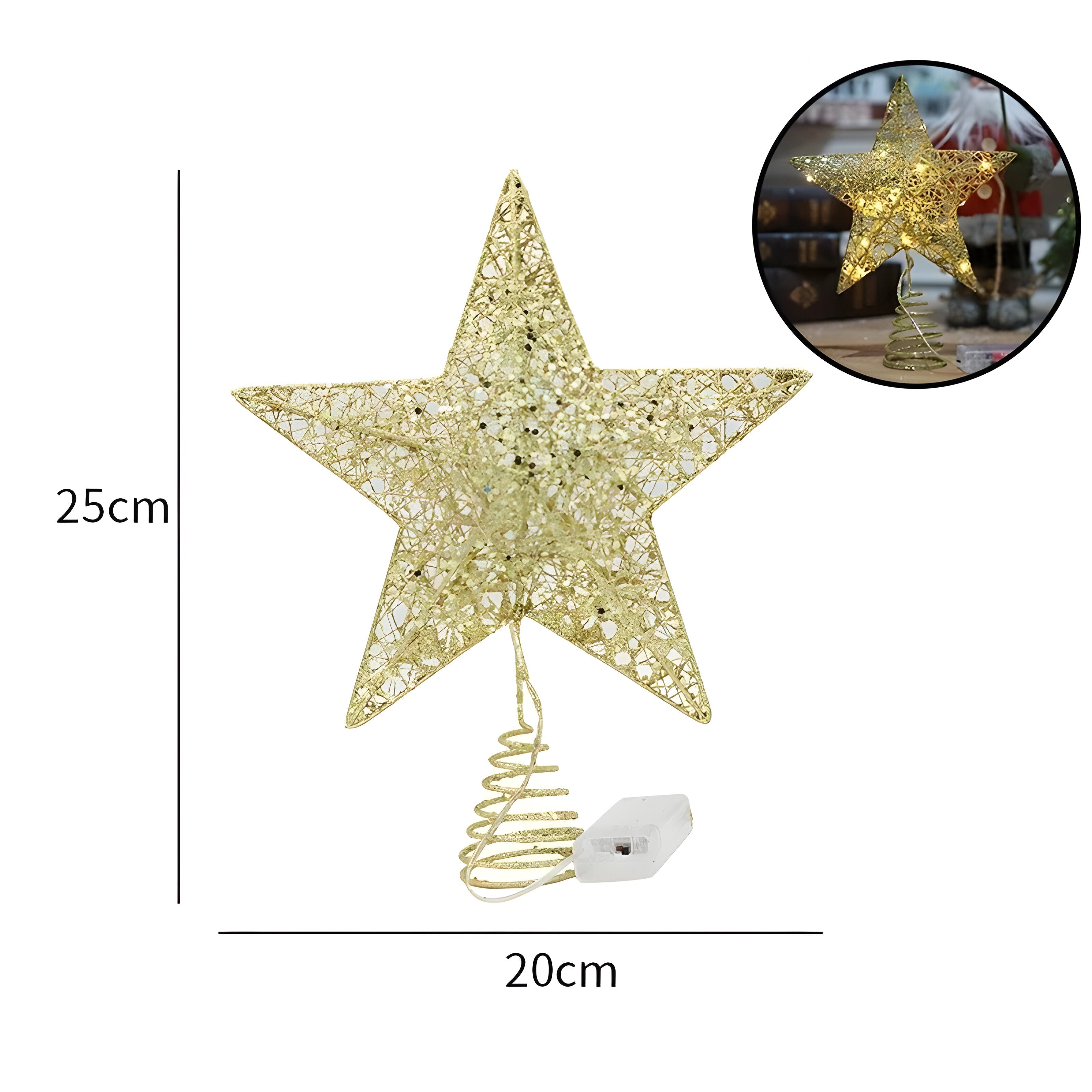 Sternenähnlich Elegant | Oben Stern Ornamente Weihnachtslicht - Beleuchten Sie Ihre Jahresendfeier - 20cm Gold - Sternenähnlich Elegant | Oben Stern Ornamente Weihnachtslicht - Beleuchten Sie Ihre Jahresendfeier - €25 - Concept Düsseldorf