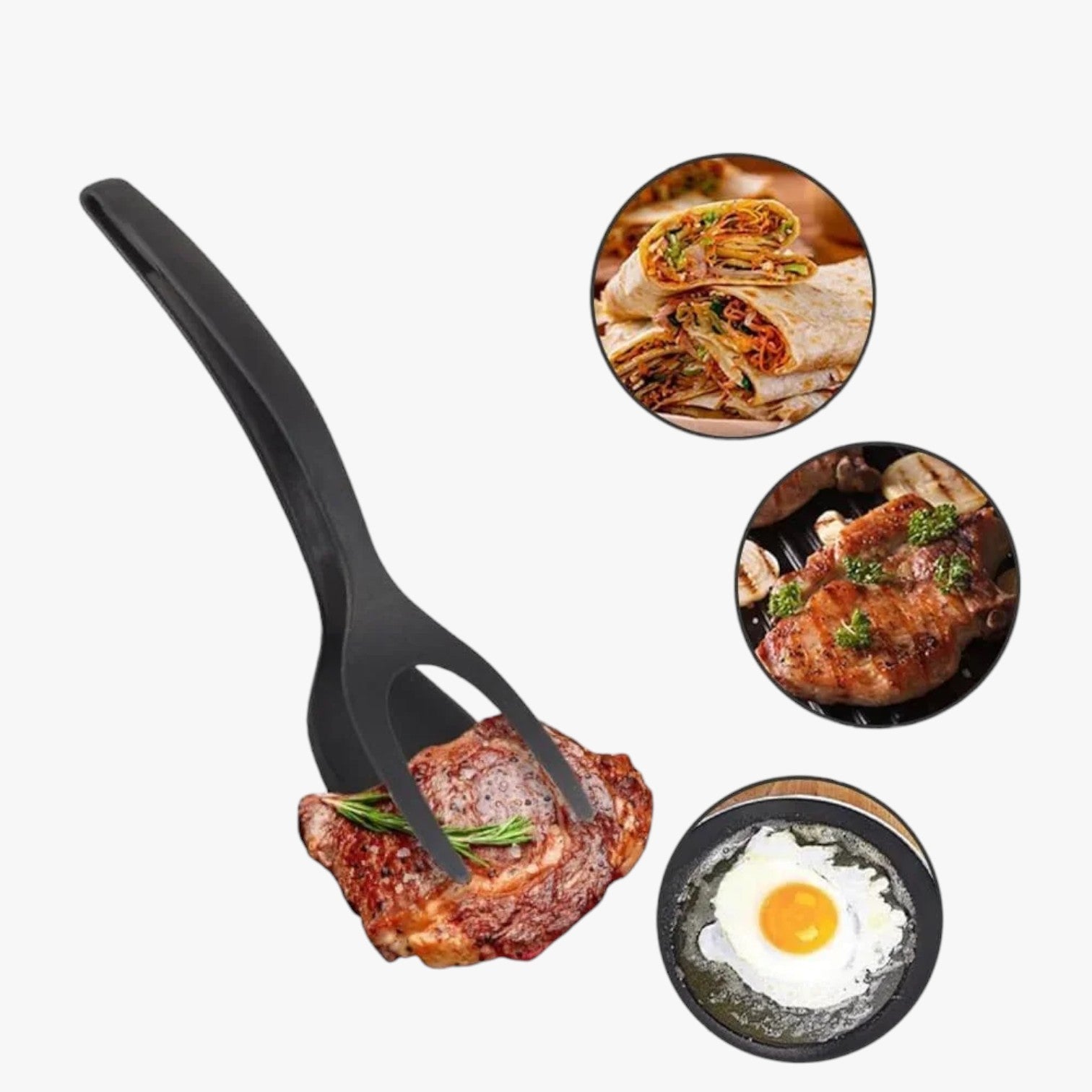 Carson | Silikon-Spatula-Zange 2-in-1 für Eier und Fisch