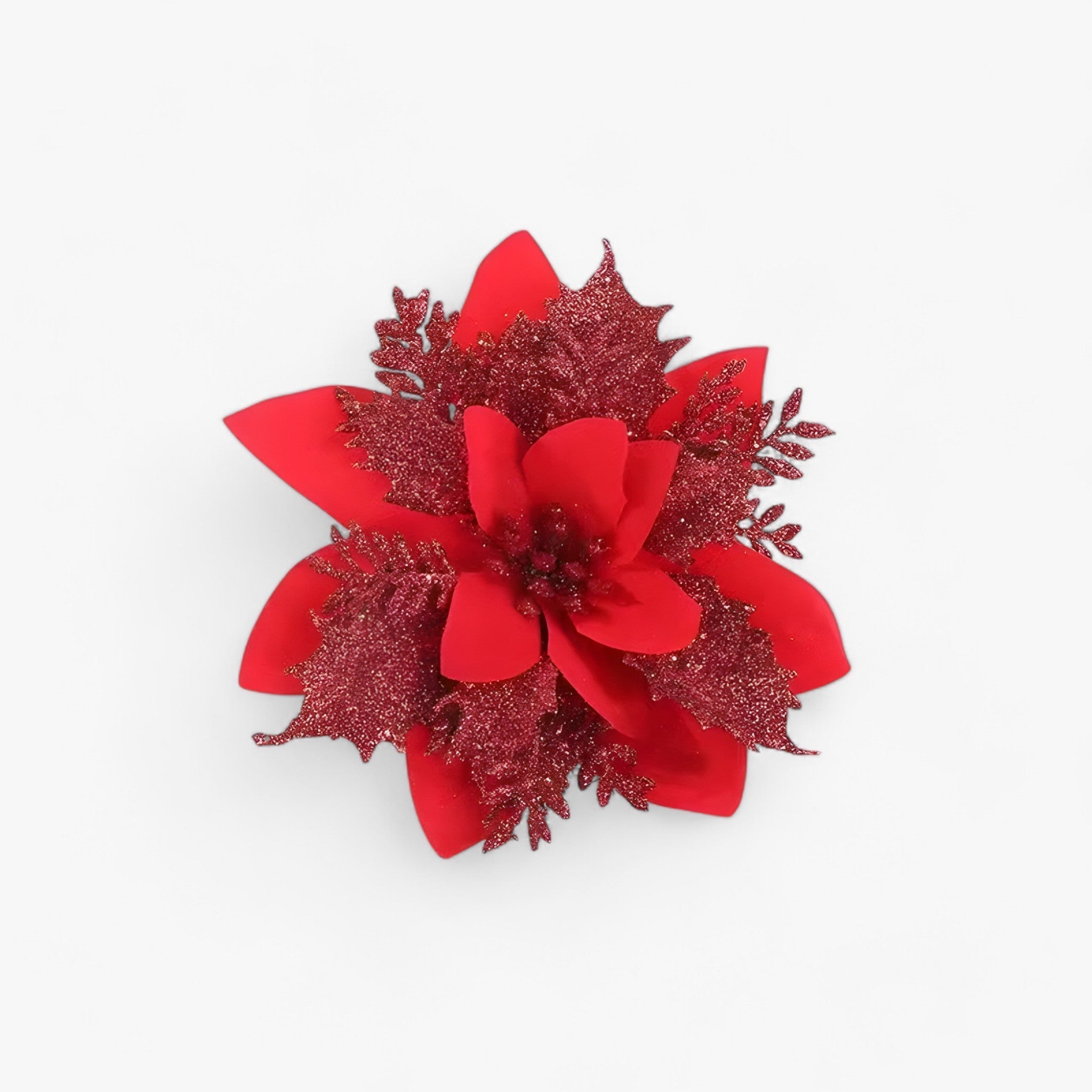 Blooms | Kunstweihnachtsblumen mit Glänzendem Goldstaub - Eleganz für Weihnachten - Rot 5 Stück - Blooms | Kunstweihnachtsblumen mit Glänzendem Goldstaub - Eleganz für Weihnachten- €25 - Concept Neurenberg