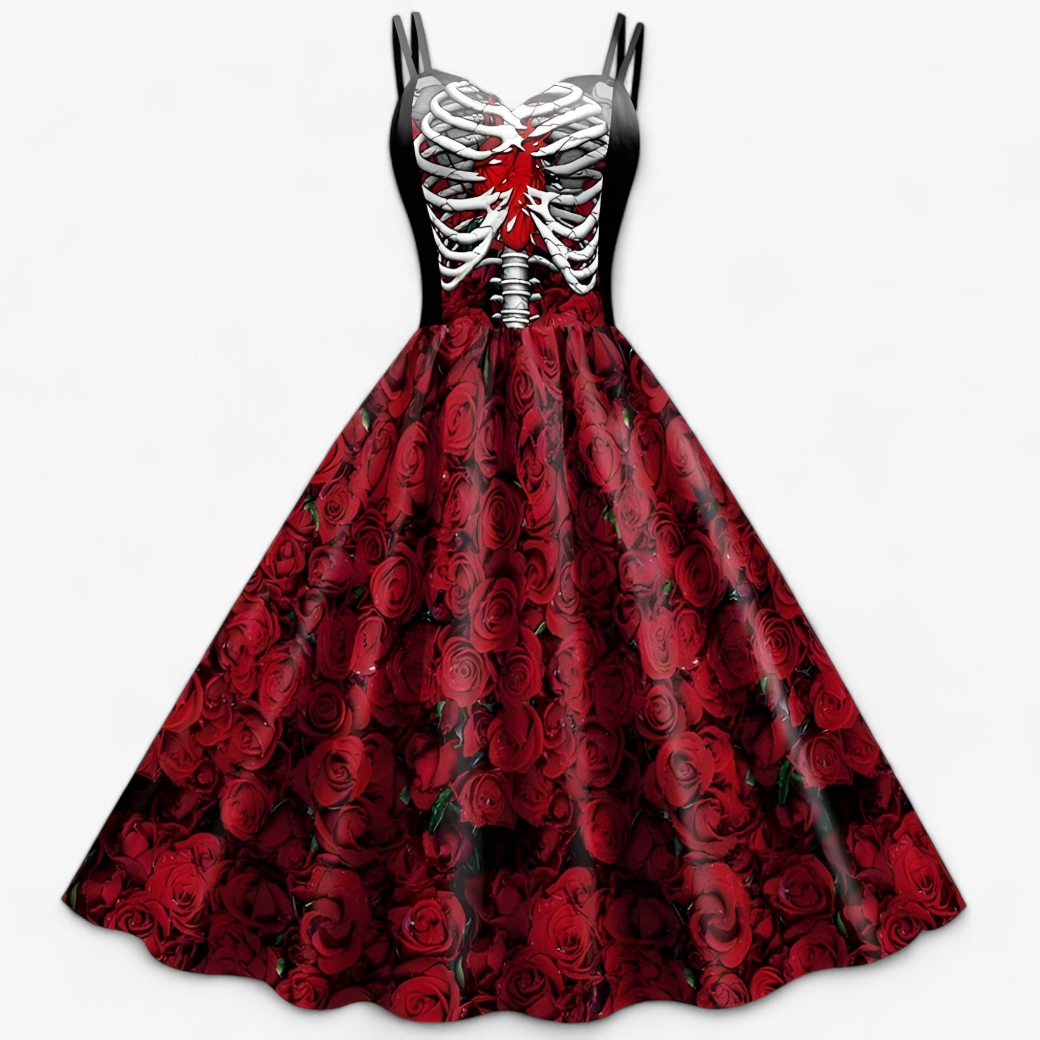 Gothic-Kleid - Rockabilly & Horror-Party-Outfit - Rose Skelett - Dahlia | Gothic-Kleid - Rockabilly & Horror-Party-Outfit - €25 - Concept Düsseldorf