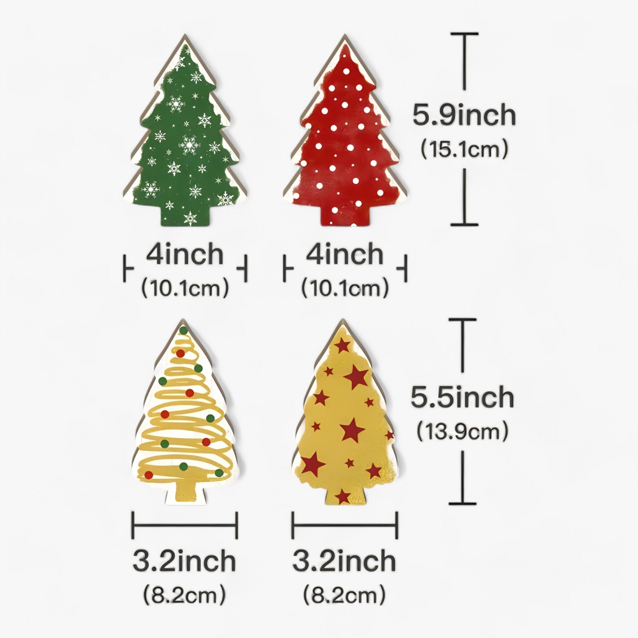 Putuo Decor | Weihnachtsbaum Tischdekoration - Set aus 4 Teilen für Wohnzimmer, Landhaus und Geschenke - - Putuo Decor | Weihnachtsbaum Tischdekoration - Set aus 4 Teilen für Wohnzimmer, Landhaus und Geschenke - €25 - Concept Düsseldorf