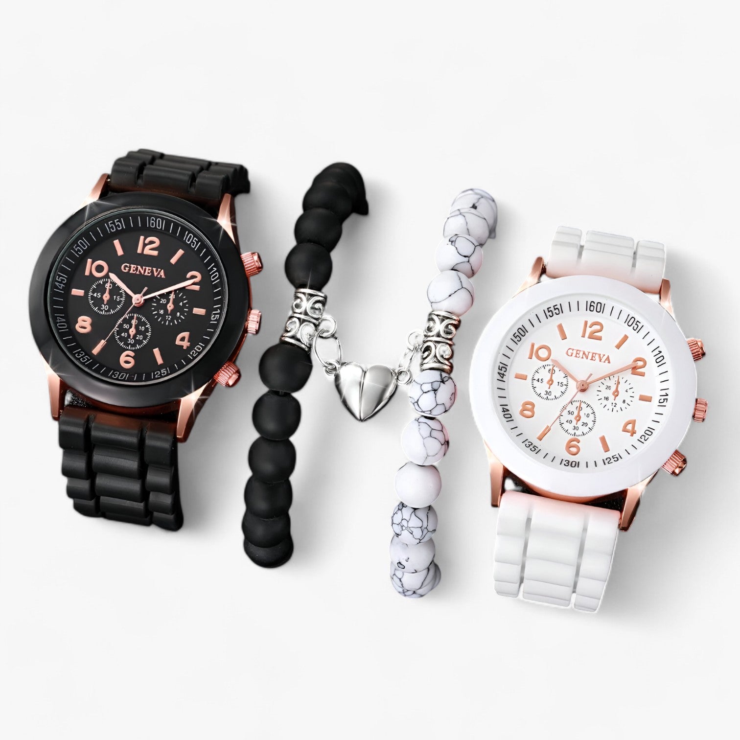 Stylisches Quarzuhr-Set mit herzförmigen Armbändern - - Stylisches Quarzuhr-Set mit herzförmigen Armbändern - €25 - Concept Neurenberg