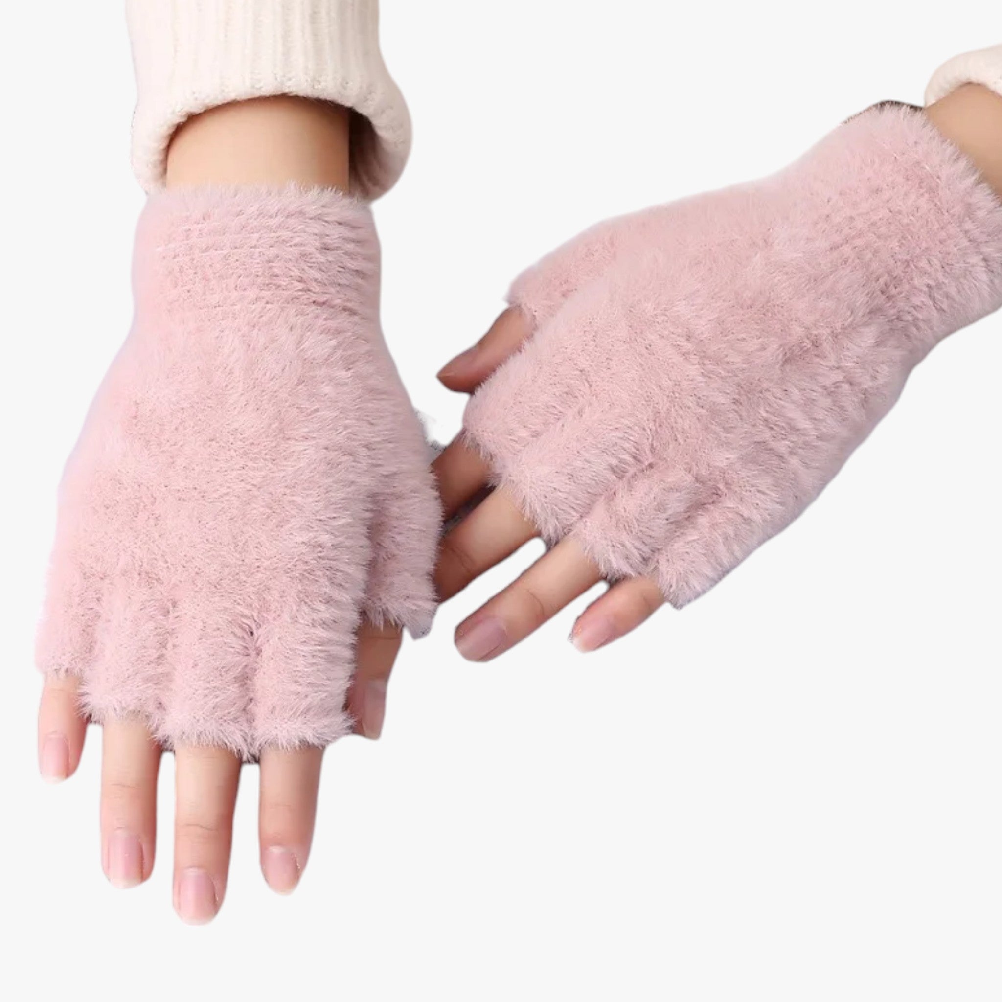 Halbhand Imitation Mink Handschuhe - Wärme & Touchscreen-Komfort - Rosa - Halbhand Imitation Mink Handschuhe - Wärme & Touchscreen-Komfort - €25 - Concept Neurenberg