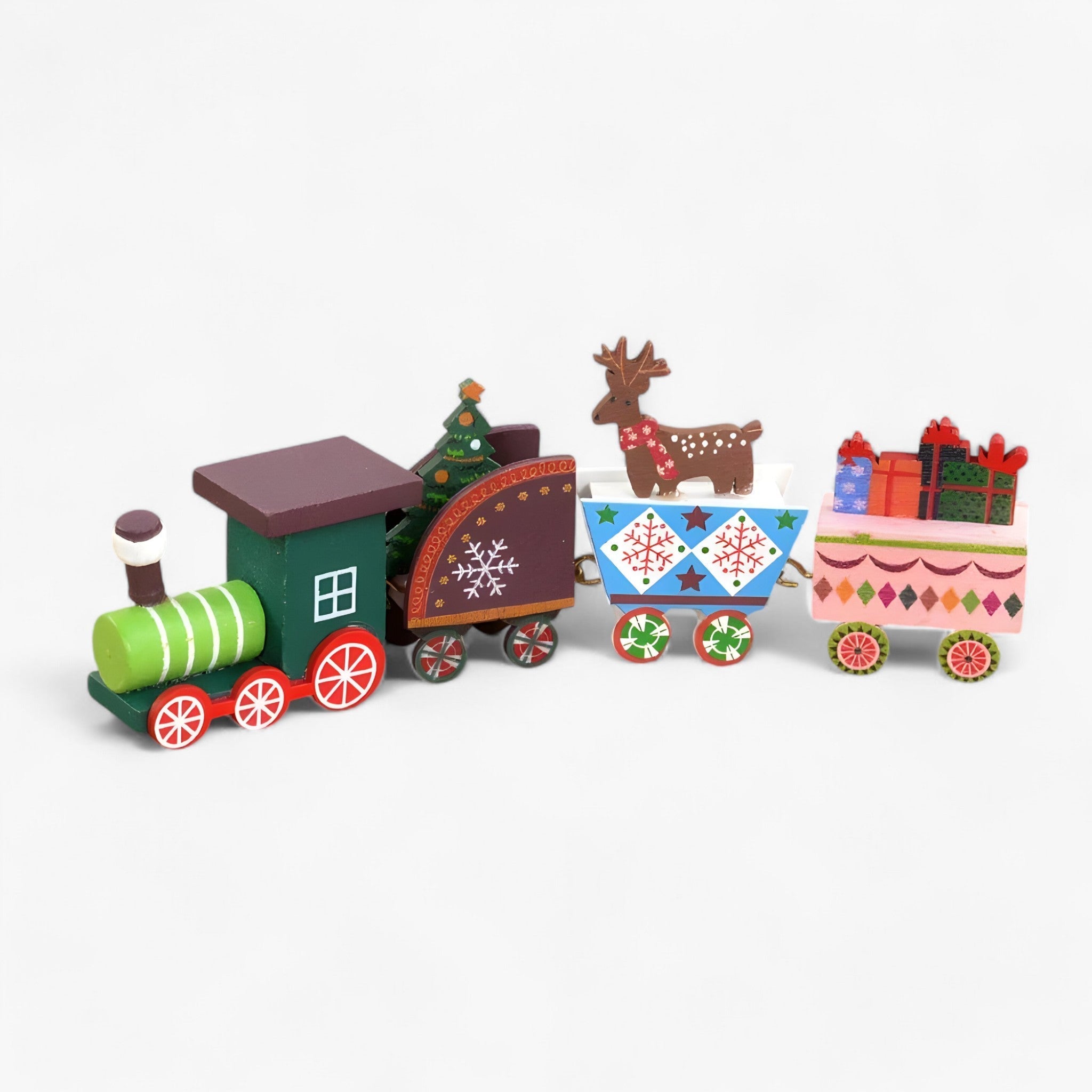 Launenhaft | Weihnachtliche Holzeisenbahn-Verzierung – festliche Dekoration und Geschenk für Kinder - Stil4 - Launenhaft | Weihnachtliche Holzeisenbahn-Verzierung – festliche Dekoration und Geschenk für Kinder - €25 - Concept Neurenberg