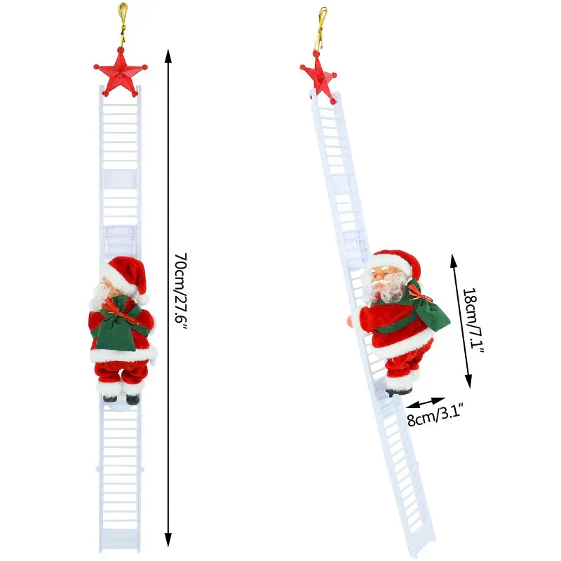 Kletternde Weihnachtsmann-Puppe mit Musik – festliche Weihnachtsbaumdekoration - - Kletternde Weihnachtsmann-Puppe mit Musik – festliche Weihnachtsbaumdekoration - €25 - Concept Neurenberg