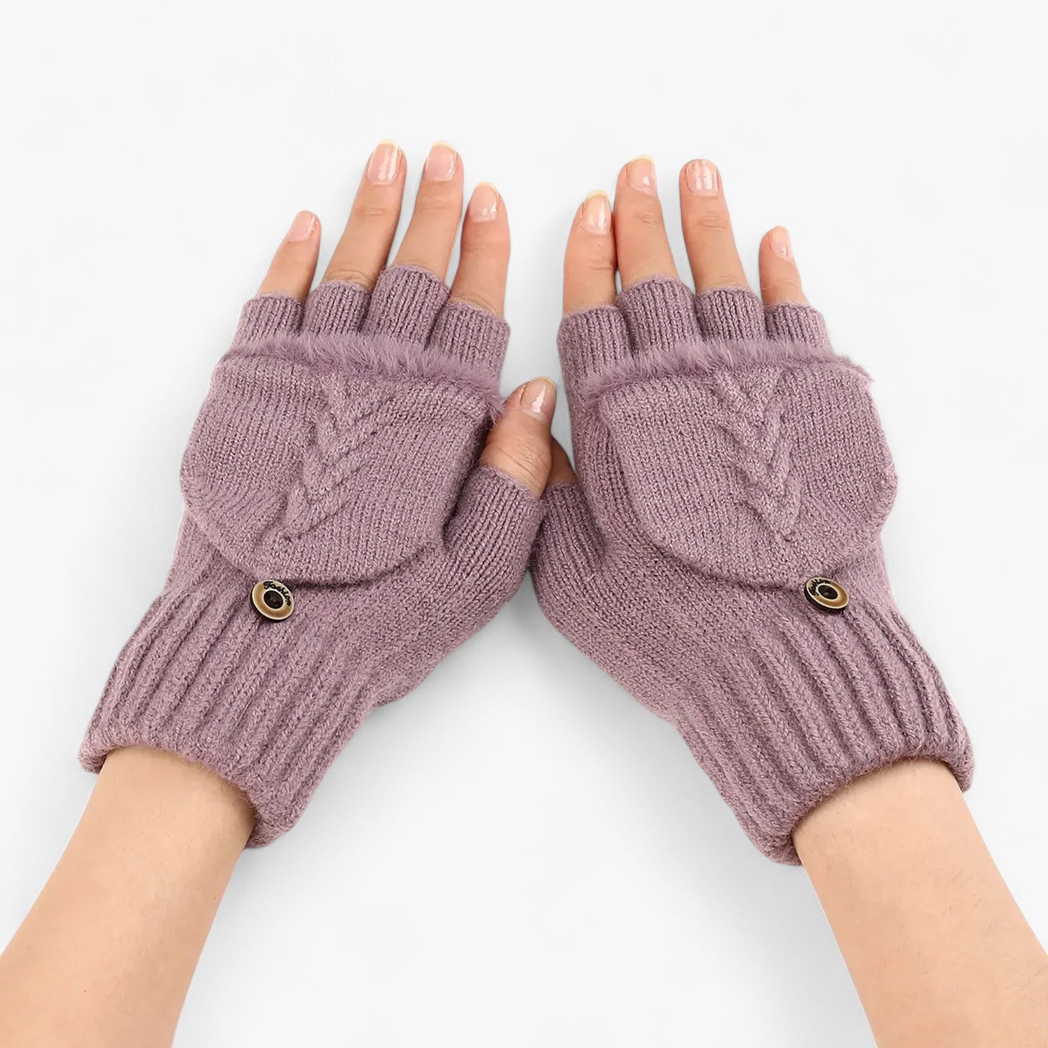 Dicke umgeschlagene gestrickte Handschuhe für Damen - für kaltes Wetter - Violett Eine Größe - Dicke umgeschlagene gestrickte Handschuhe für Damen - für kaltes Wetter - €25 - Concept Neurenberg