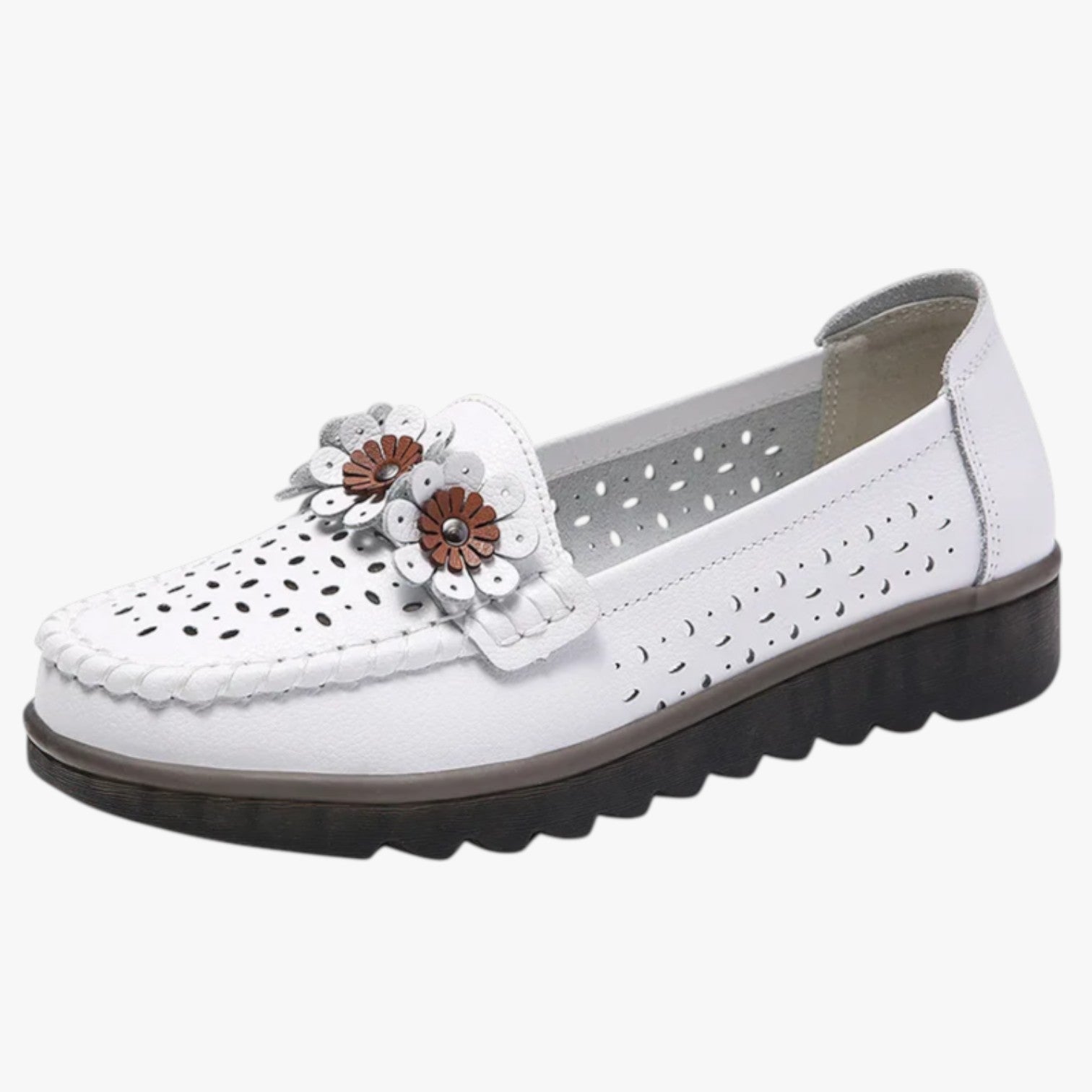 Annie | Sommerschuhe aus Leder - Komfort und Frische mit eleganten BlumenDETAILS