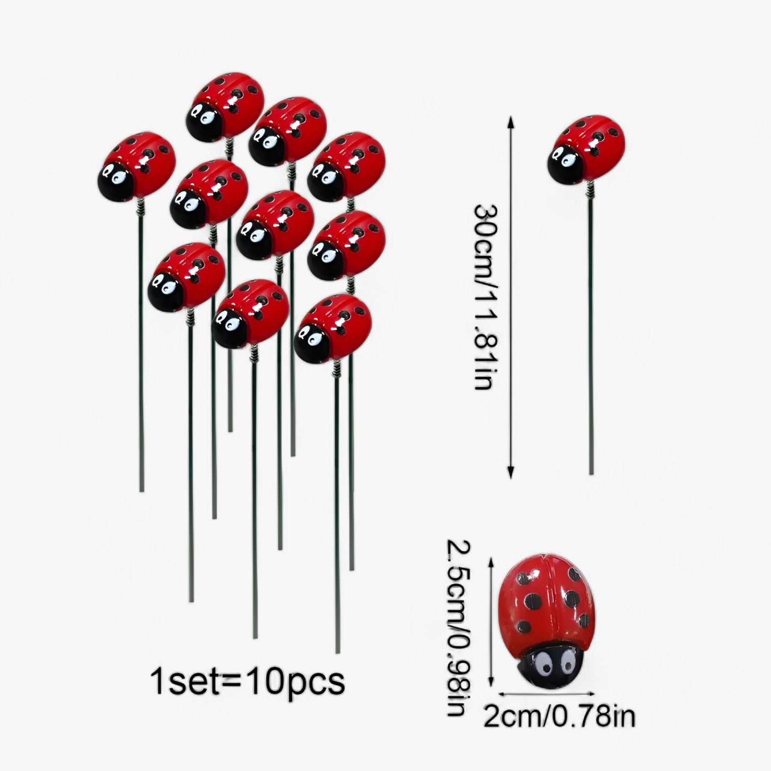 Marienkäfer Gartenstecker Set 10 Stück - - Marienkäfer Gartenstecker Set 10 Stück - €25 - Concept Neurenberg