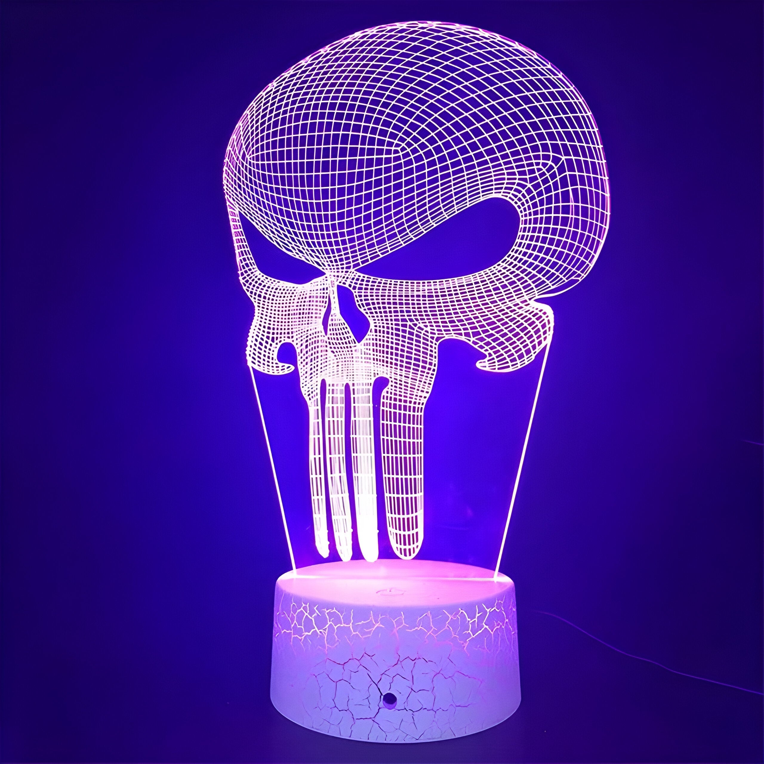 3D-Illusionslampe Punisher - Perfektes Geschenk für Halloween und mehr - Blau - Dane | 3D-Illusionslampe Punisher - Perfektes Geschenk für Halloween und mehr - €25 - Concept Düsseldorf