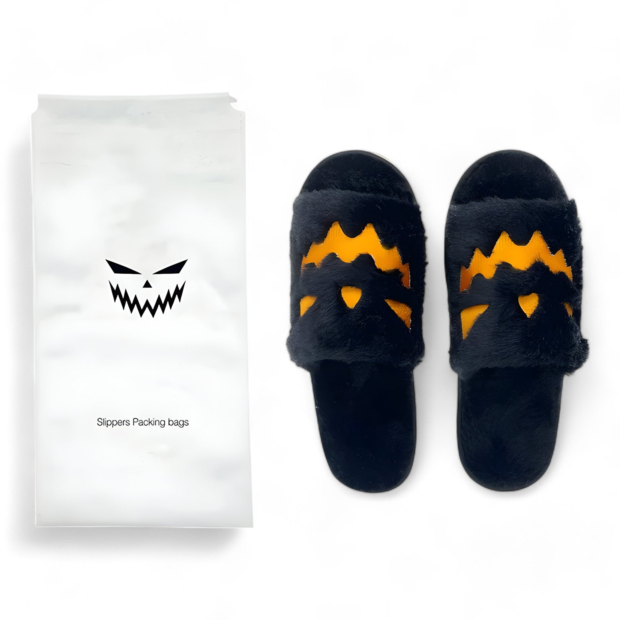 Highland Cow Cozy | Halloween-Pantoffeln - Weich und warm - Schwarz mit Tasche 36-45 (29cm) - Highland Cow Cozy | Halloween-Pantoffeln - Weich und warm - €25 - Concept Düsseldorf