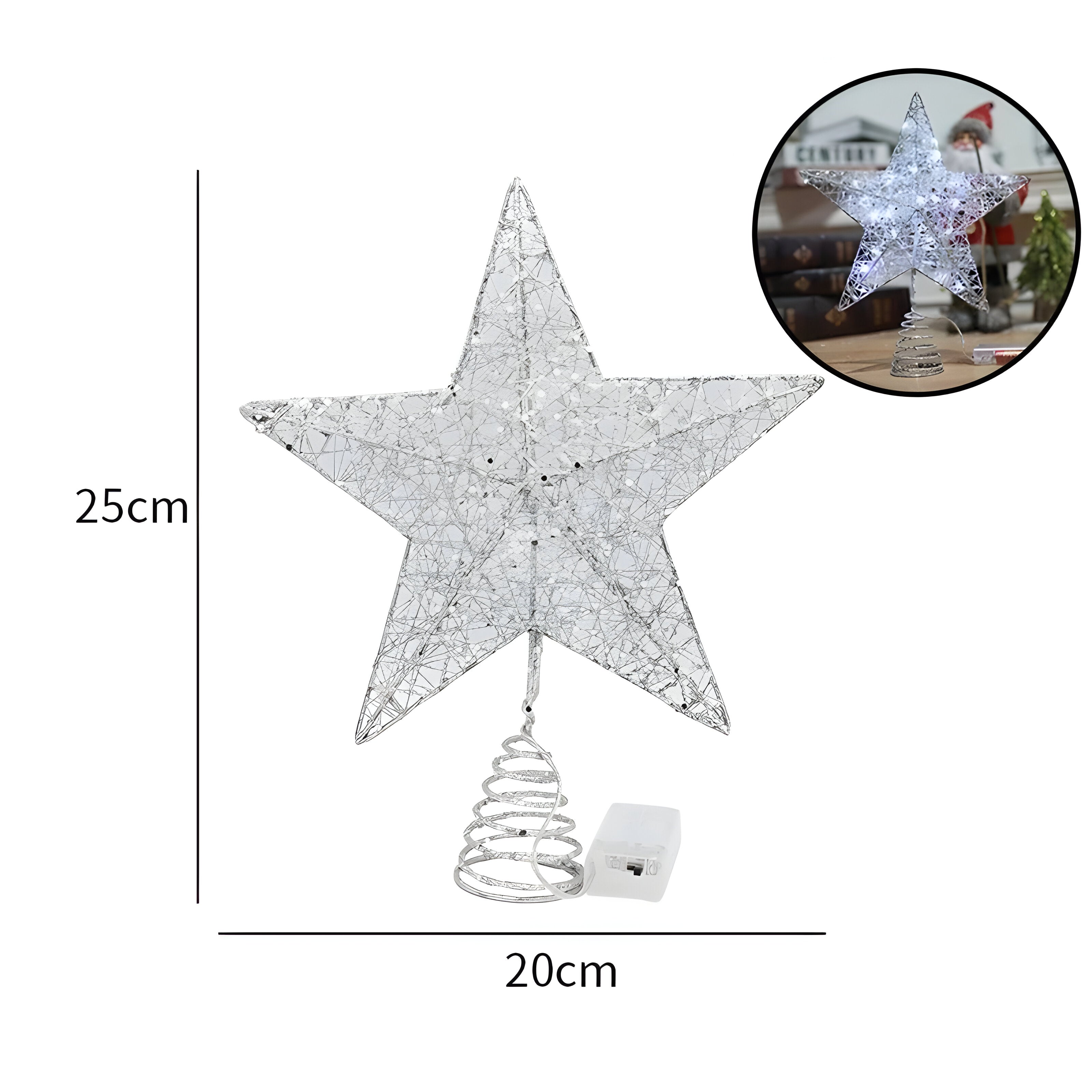 Sternenähnlich Elegant | Oben Stern Ornamente Weihnachtslicht - Beleuchten Sie Ihre Jahresendfeier - 20cm Silber - Sternenähnlich Elegant | Oben Stern Ornamente Weihnachtslicht - Beleuchten Sie Ihre Jahresendfeier - €25 - Concept Düsseldorf