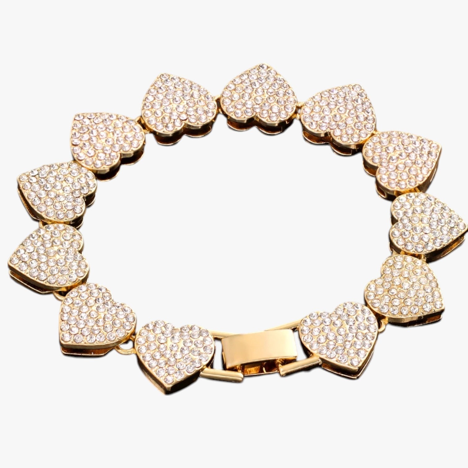 Emery | Tennisarmband mit Herz- und Kristallanhängern – Hip-Hop-Eleganz für jeden Anlass