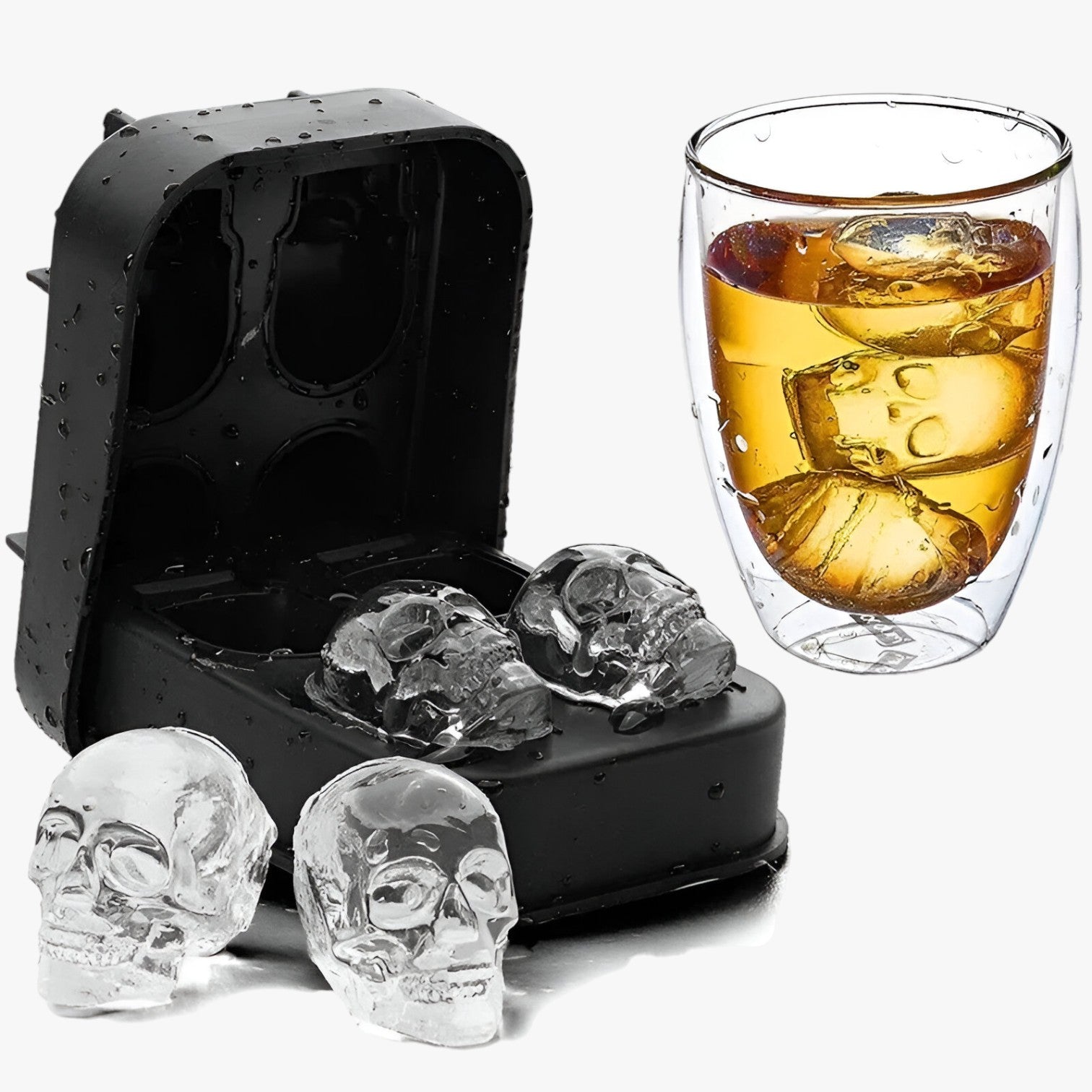 3D Schädel Eiswürfelform mit Trichter für kreative Getränke und Cocktails - - 3D Schädel Eiswürfelform mit Trichter für kreative Getränke und Cocktails - €25 - Concept Neurenberg