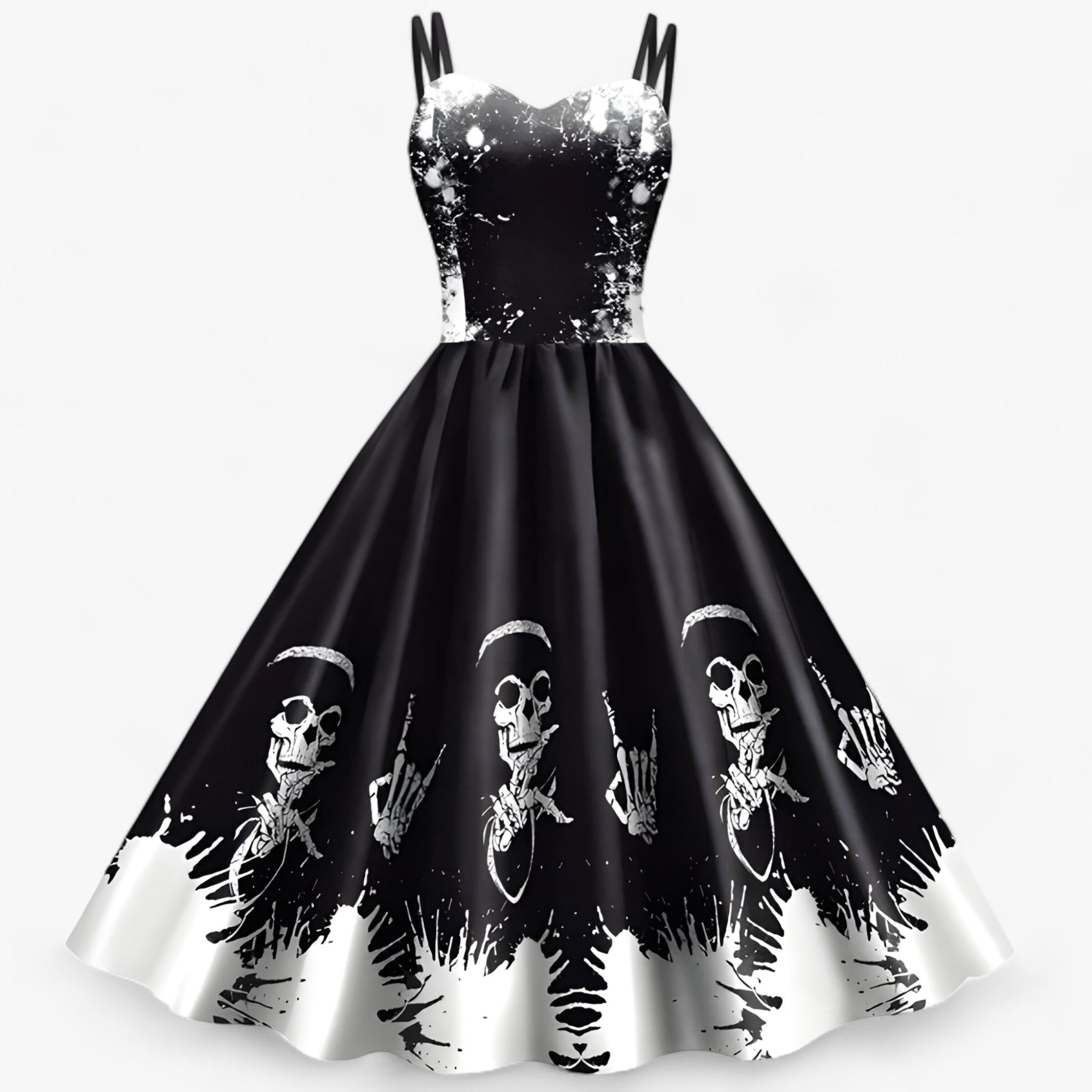 Gothic-Kleid - Rockabilly & Horror-Party-Outfit - Skelett - Dahlia | Gothic-Kleid - Rockabilly & Horror-Party-Outfit - €25 - Concept Düsseldorf