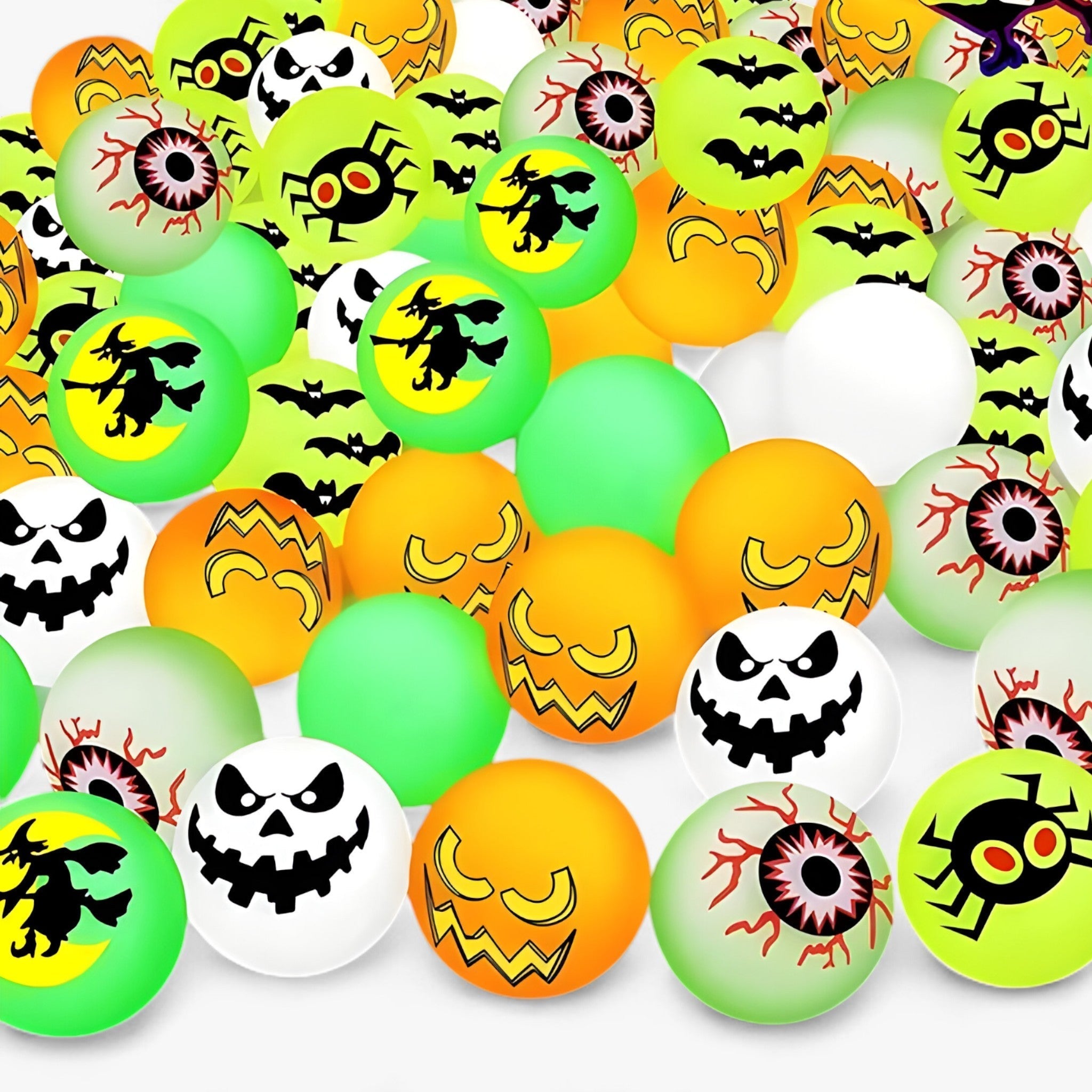 Leuchtende Springbälle im Dunkeln - Gruselige Unterhaltung für Halloween - zufällige Farbe 10 Stück - (1+1 gratis) Allen | Leuchtende Springbälle im Dunkeln - Gruselige Unterhaltung für Halloween - €25 - Concept Düsseldorf