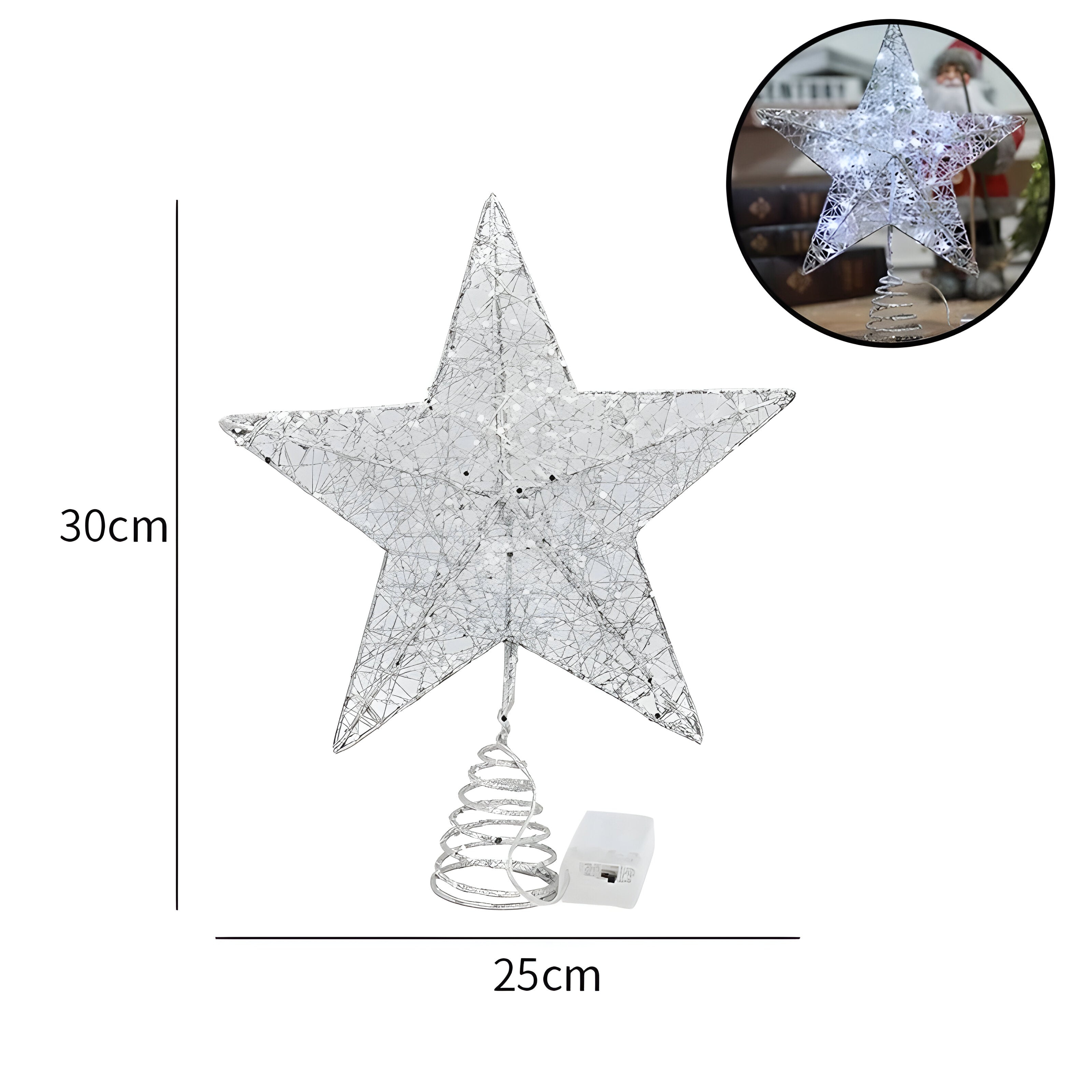 Sternenähnlich Elegant | Oben Stern Ornamente Weihnachtslicht - Beleuchten Sie Ihre Jahresendfeier - 25cm Silber - Sternenähnlich Elegant | Oben Stern Ornamente Weihnachtslicht - Beleuchten Sie Ihre Jahresendfeier - €25 - Concept Düsseldorf