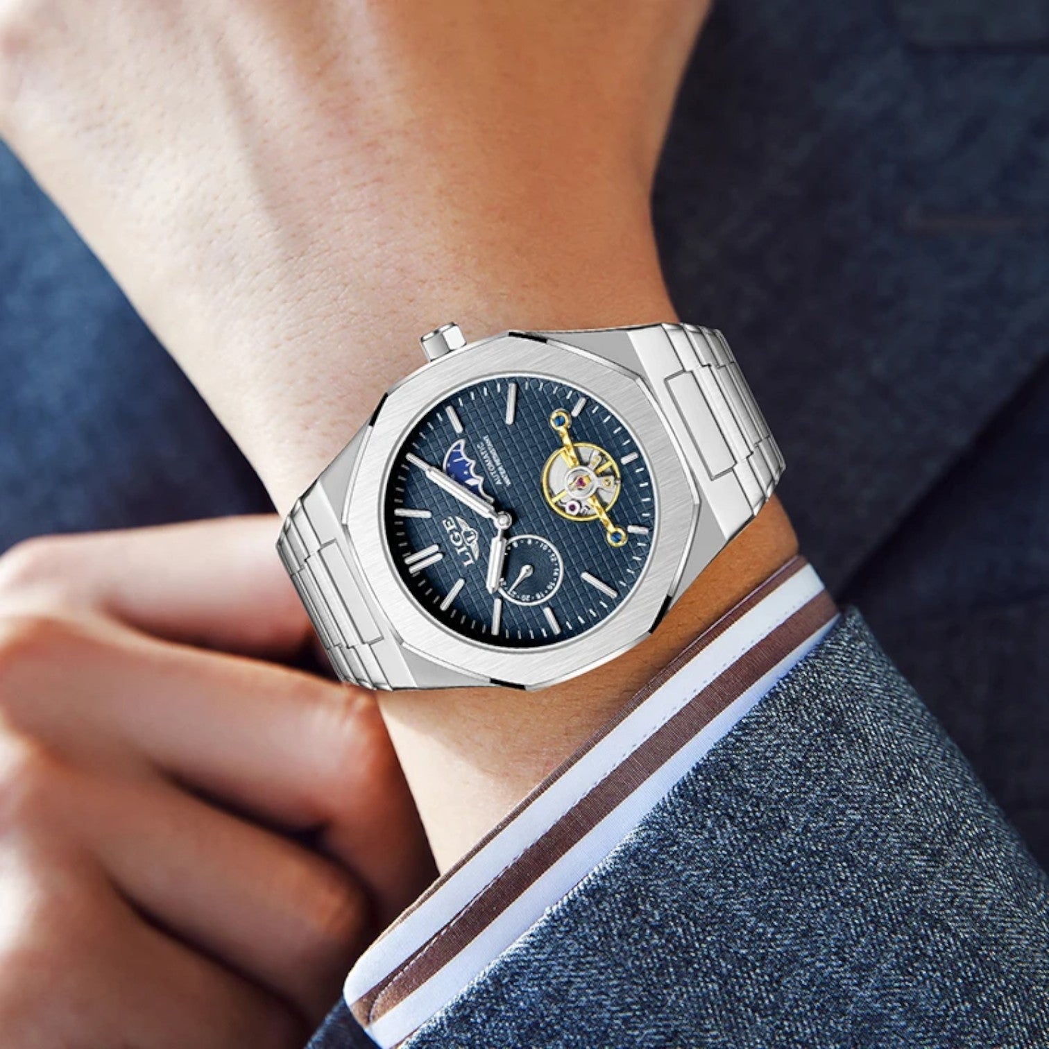 Lennox | Wasserdichte Luxus mechanische Uhr