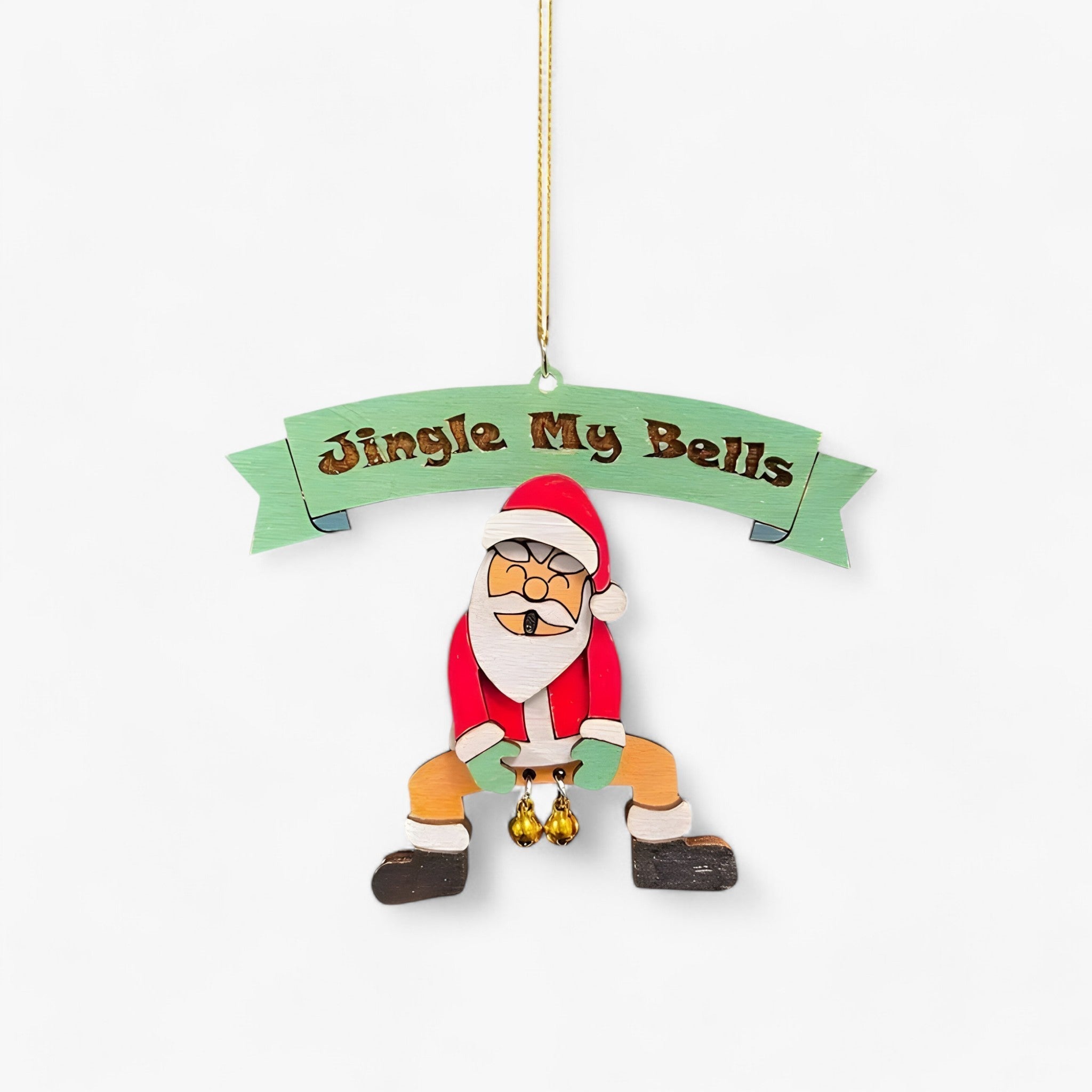 Lustiges Weihnachtsornament - Glockenaufhänger Weihnachtsmann für Weihnachtsbaum und Neujahrsdekoration - Mensch Material- Acryl - Lustiges Weihnachtsornament - Glockenaufhänger Weihnachtsmann für Weihnachtsbaum und Neujahrsdekoration - €25 - Concept Neurenberg