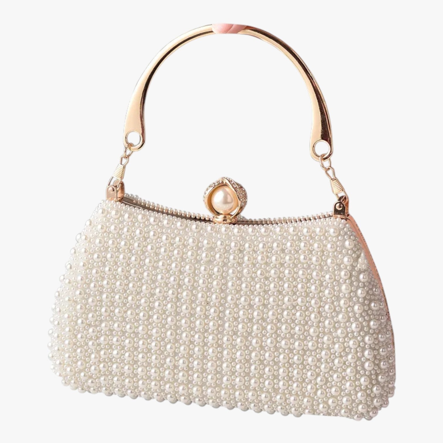 Aviana | Elegante Perlentasche mit Kettchen-Handgriff