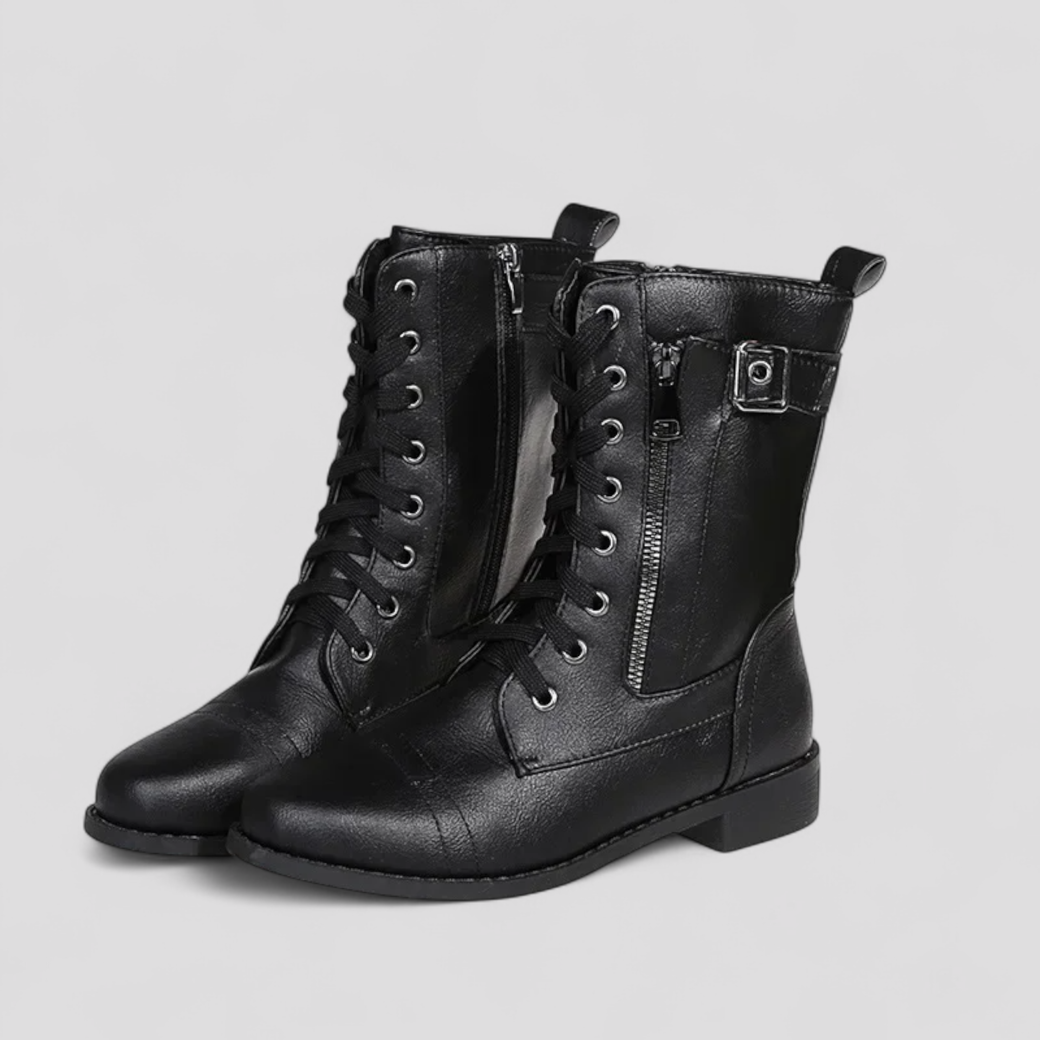 Schwarze Stiefel Damen mit Reißverschluss 1