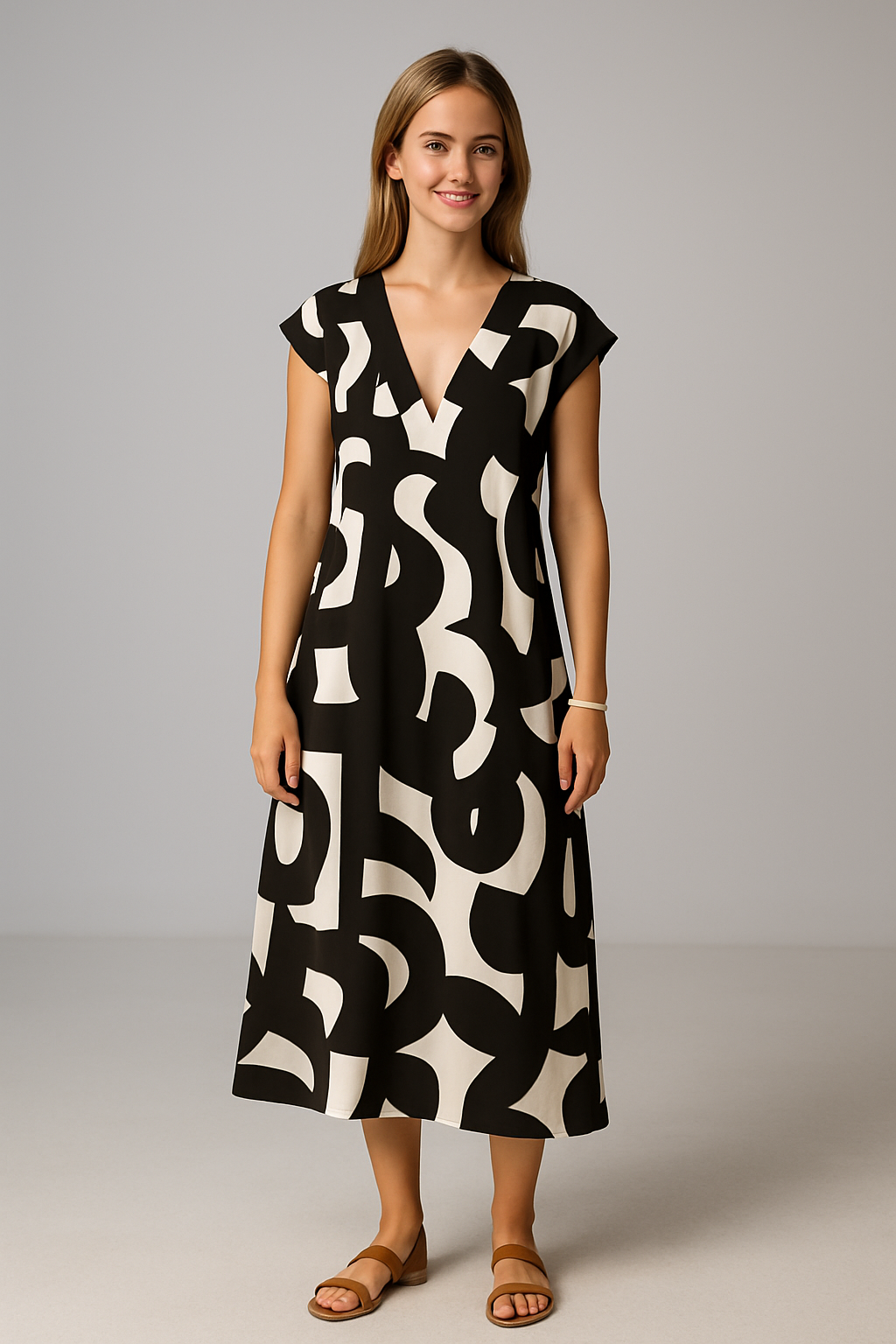 Schwarzes Maxikleid für Damen im Sommer 1