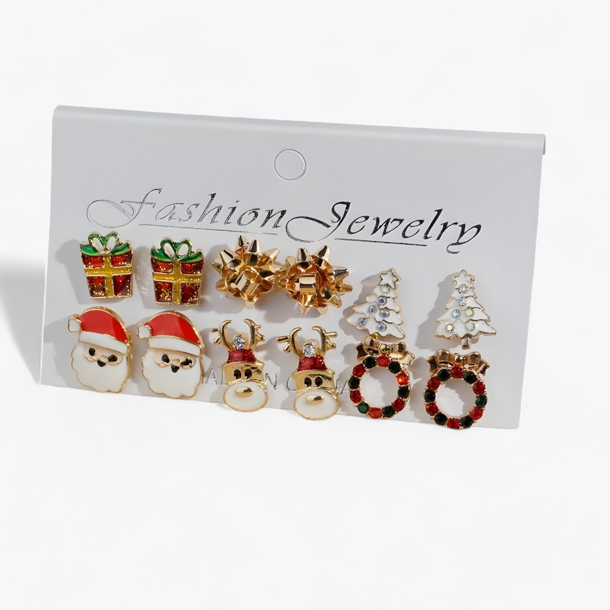 Sparkle | Set aus 6 Paar Weihnachtsohrringen - Funkelnde Designs aus Zirkonia - 2 - Sparkle | Set aus 6 Paar Weihnachtsohrringen - Funkelnde Designs aus Zirkonia- €25 - Concept Düsseldorf