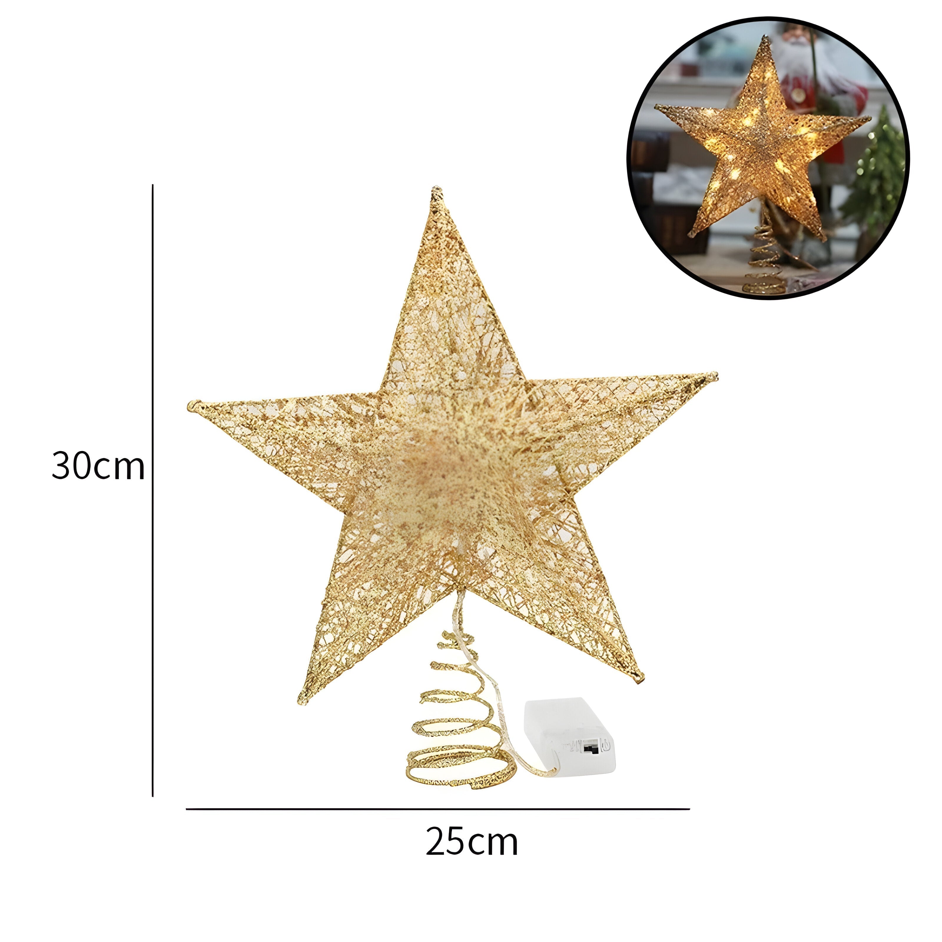 Sternenähnlich Elegant | Oben Stern Ornamente Weihnachtslicht - Beleuchten Sie Ihre Jahresendfeier - 25cm Champagnergold - Sternenähnlich Elegant | Oben Stern Ornamente Weihnachtslicht - Beleuchten Sie Ihre Jahresendfeier - €25 - Concept Düsseldorf