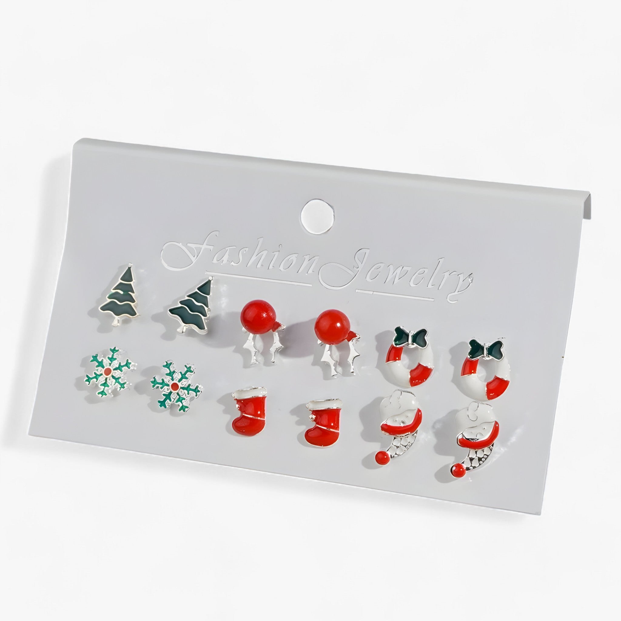 Sparkle | Set aus 6 Paar Weihnachtsohrringen - Funkelnde Designs aus Zirkonia - 1 - Sparkle | Set aus 6 Paar Weihnachtsohrringen - Funkelnde Designs aus Zirkonia- €25 - Concept Düsseldorf