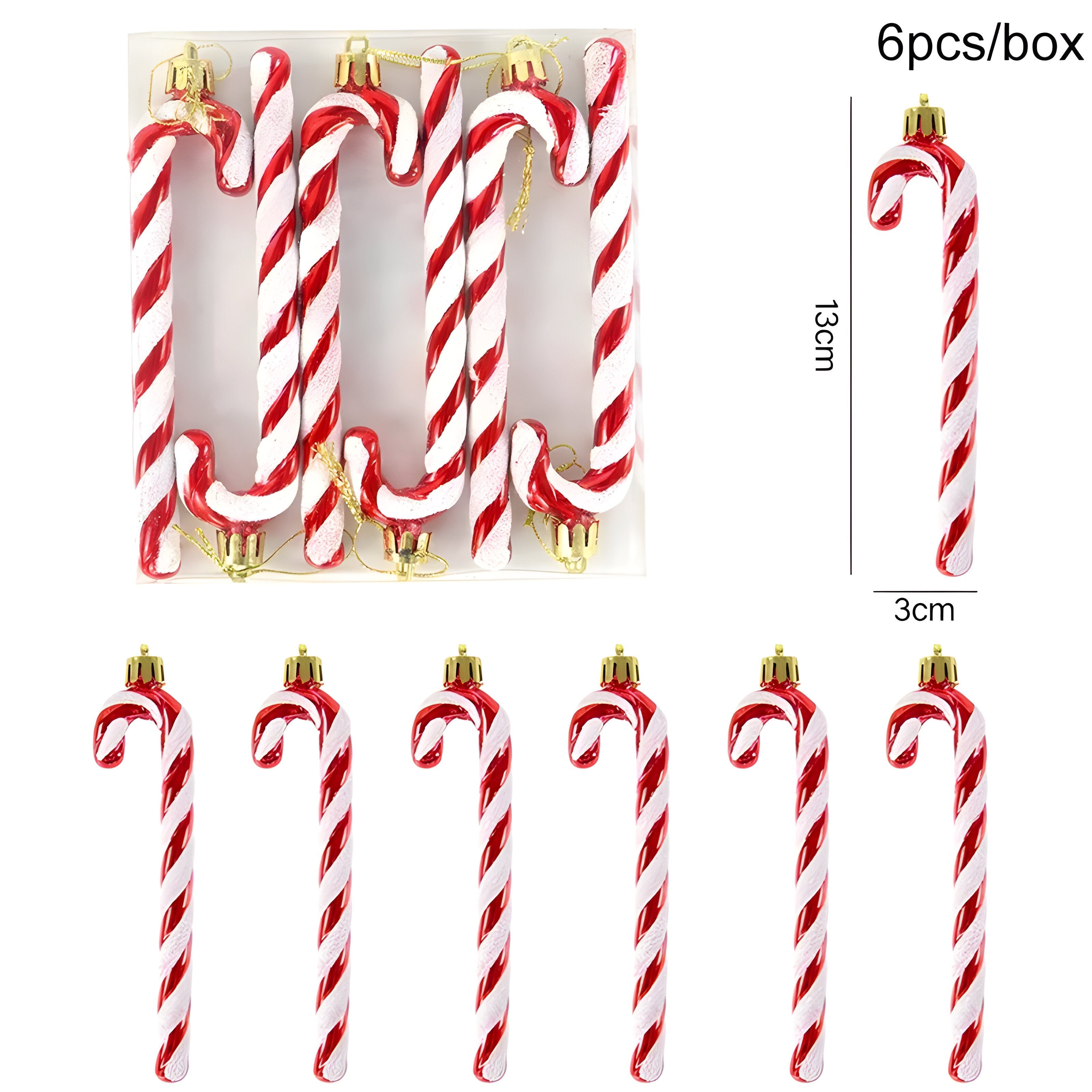 sternenklar | Set mit 6 Christbaumschmuck – festliche rote Süßigkeiten- und Schneeflocken-Dekoration - Set7 - sternenklar | Set mit 6 Christbaumschmuck – festliche rote Süßigkeiten- und Schneeflocken-Dekoration - €25 - Concept Düsseldorf