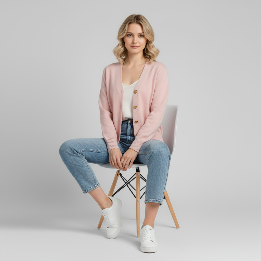 Doretta | Warme Pullover Damen aus Reiner Wolle mit Knöpfen