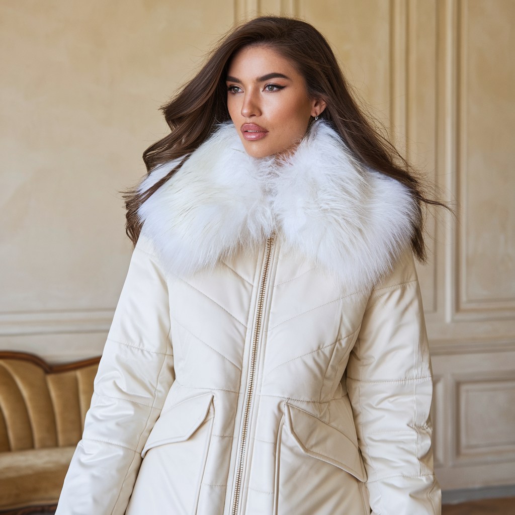 Lucy | Eleganter Mantel mit Pelzbesatz