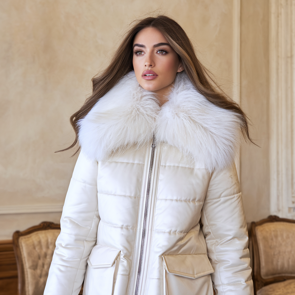 Lucy | Eleganter Mantel mit Pelzbesatz