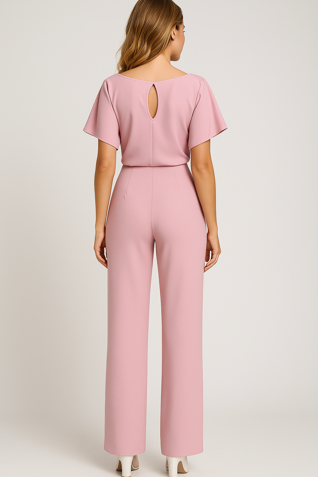 Wolff | Eleganter Damen-Jumpsuit mit Taillengürtel und fließenden Ärmeln