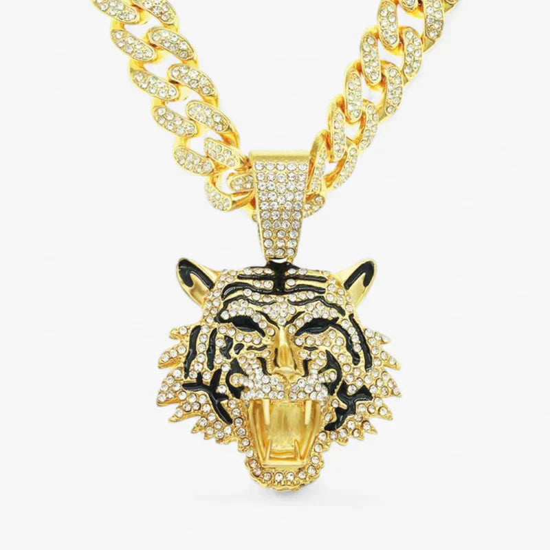 DOMINANT | Hip-Hop Collier - Markanter Tigerkopf-Anhänger - Gold - DOMINANT | Hip-Hop Collier - Markanter Tigerkopf-Anhänger- €25 - Concept Frankfurt