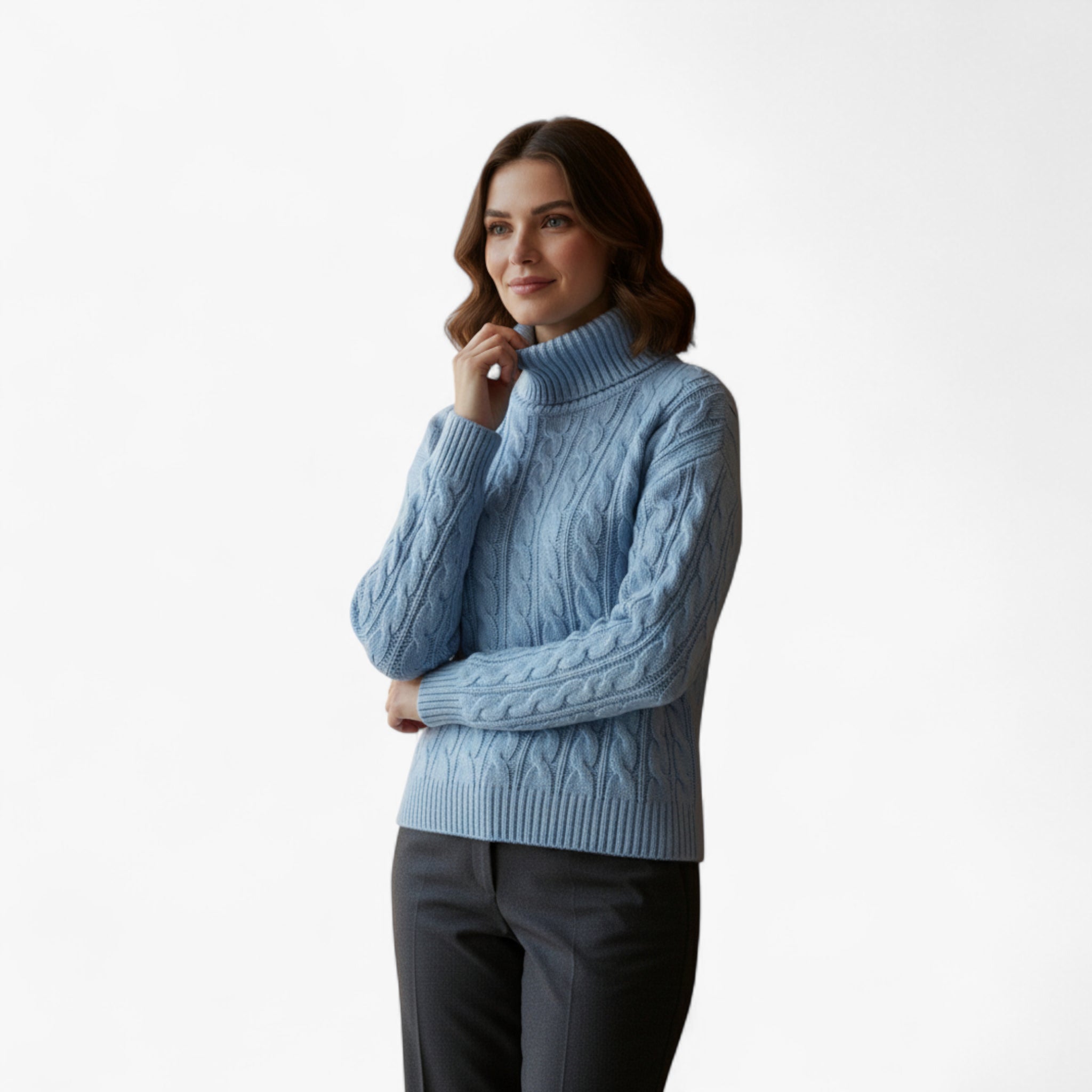 Anna | Damen Rollkragenpullover aus Rippstrick