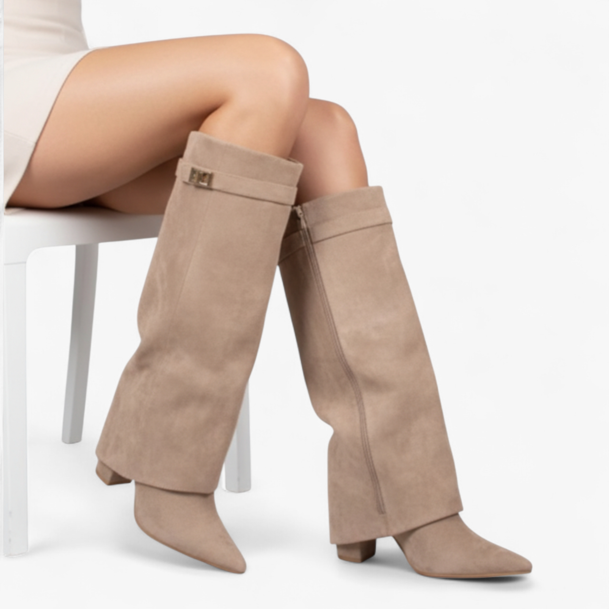 Lena | Damen Hohe Stiefel mit Blockabsatz