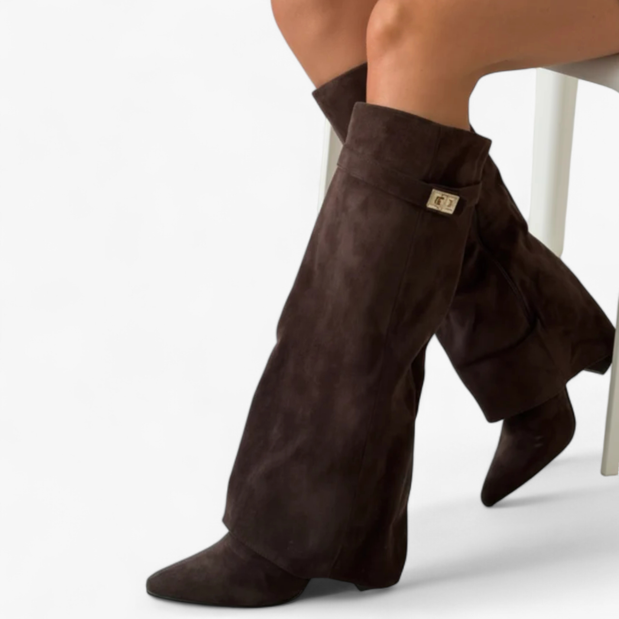 Lena | Damen Hohe Stiefel mit Blockabsatz
