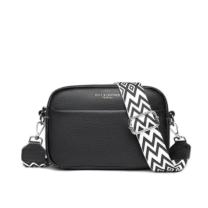 Elegante Leder Crossbody-Tasche - Schwarz (noch 2 auf Lager) - Elegante Leder Crossbody-Tasche - Concept Frankfurt