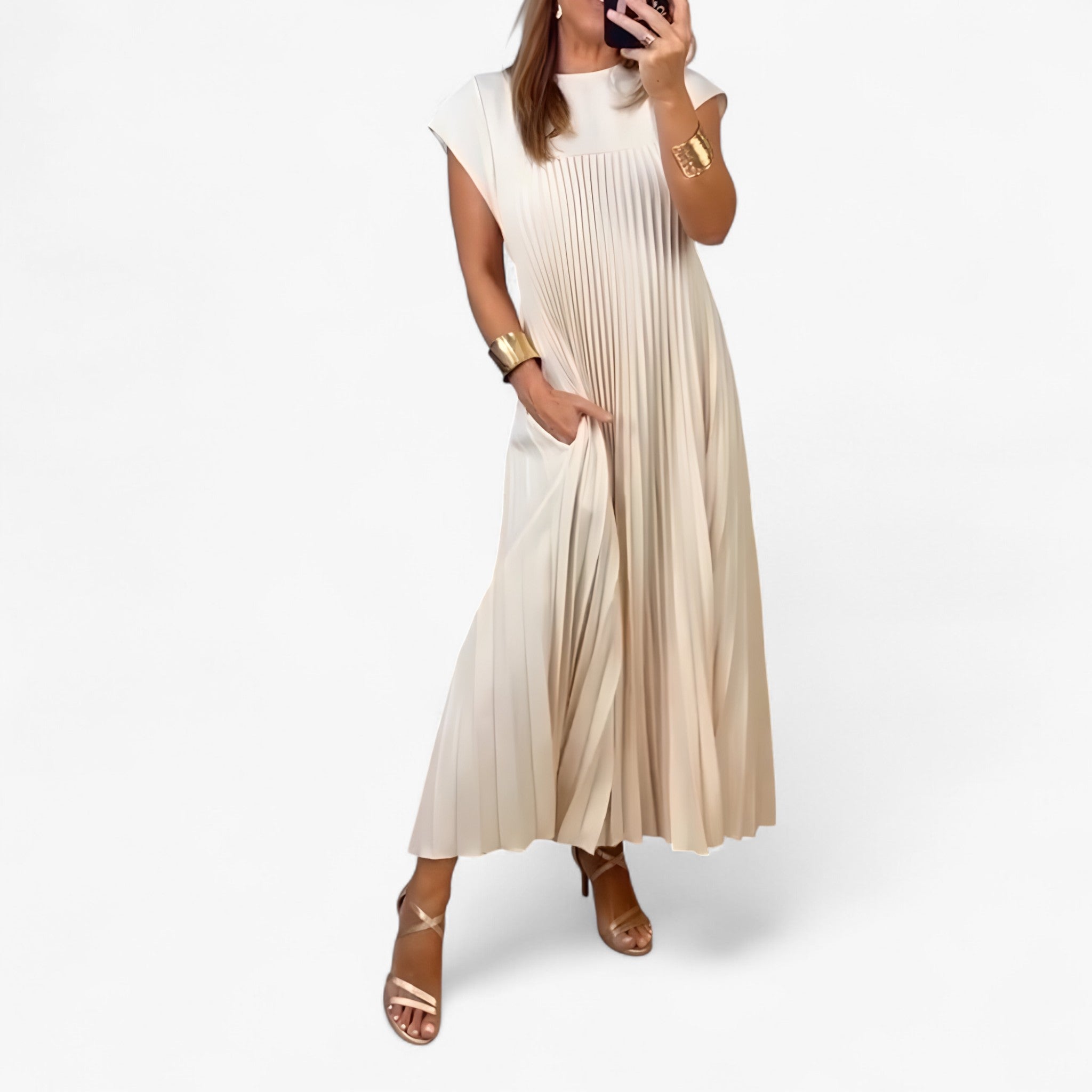 Aduana | Ärmelloses Kleid mit Eleganten Falten