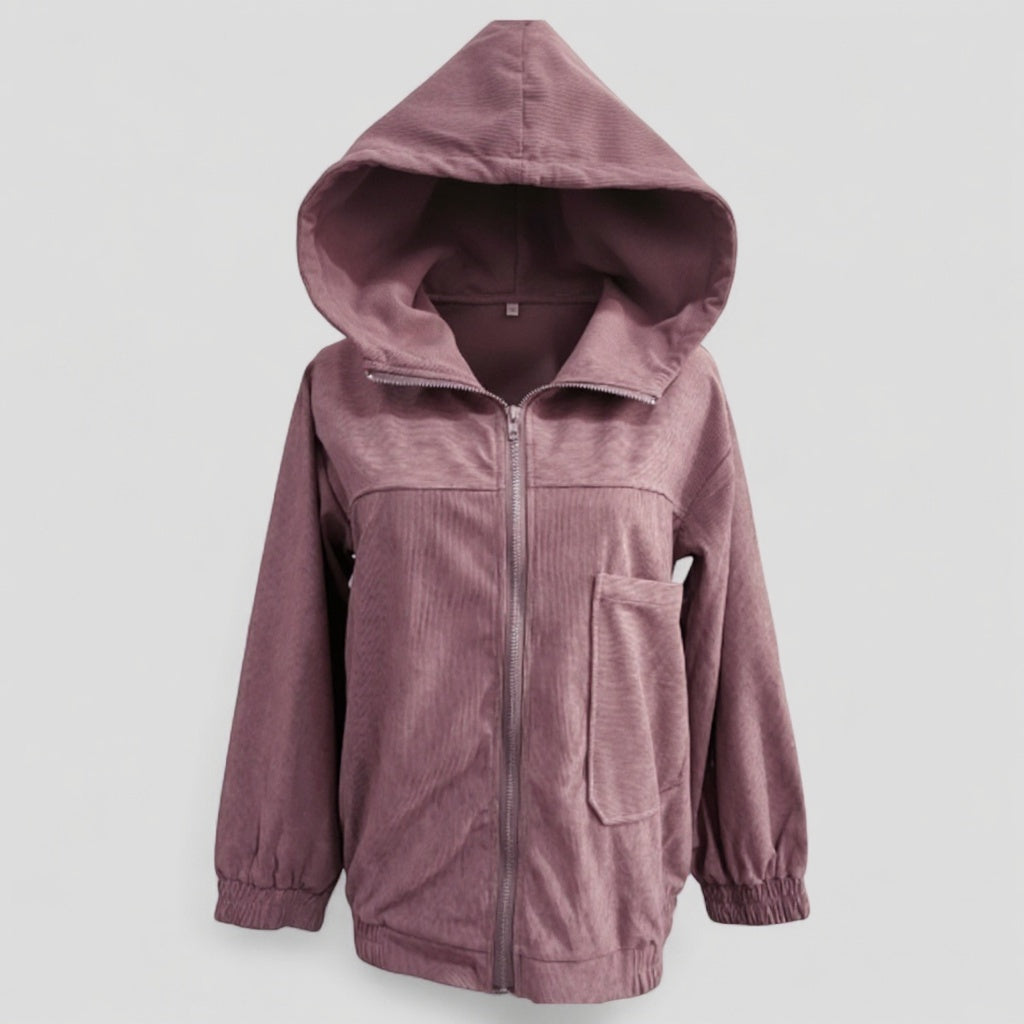 Vallea | Damen Samt Winterjacke mit Kapuze