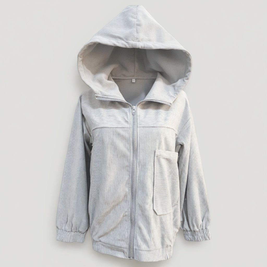Vallea | Damen Samt Winterjacke mit Kapuze