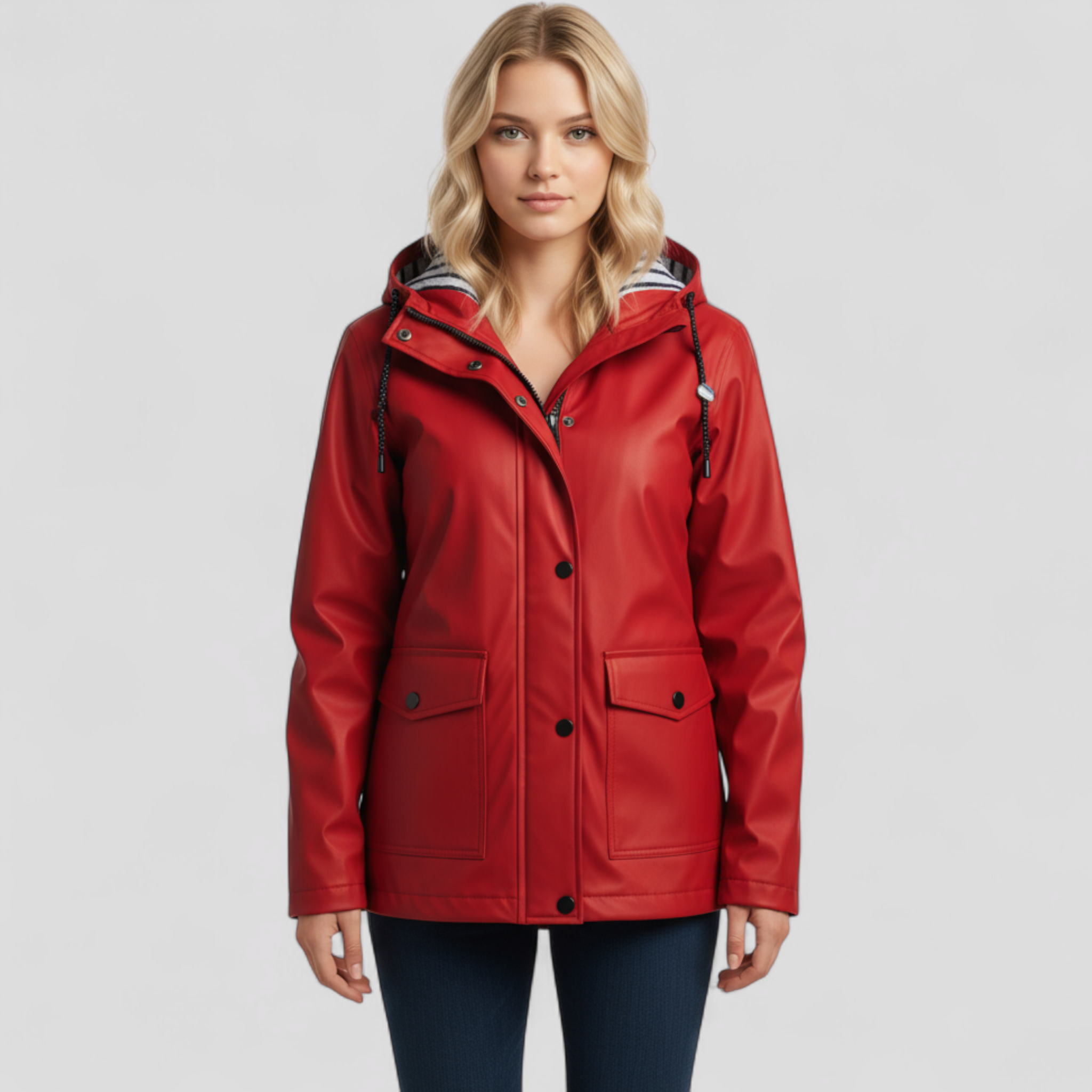 Beatrice | Wasserdichter Parka – Verstellbare Passform mit gestreifter Kapuzenfutter