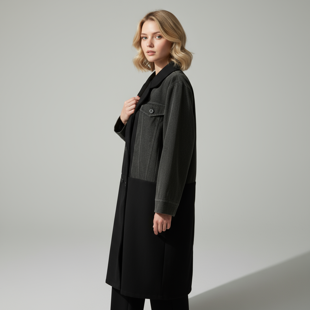 Anette | Langer Damenmantel mit Doppelreiher für Winter