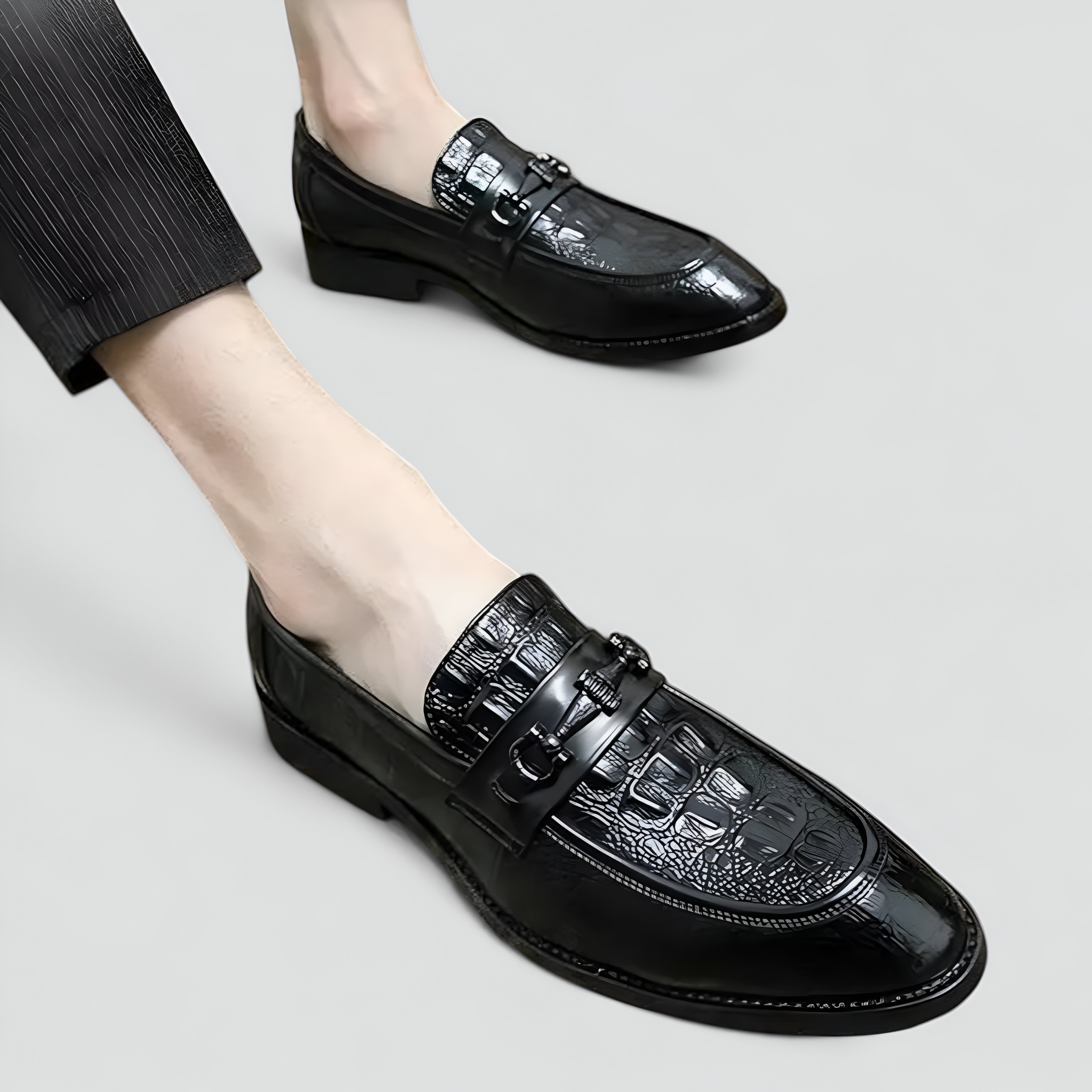 Carter | Elegante Herren-Loafer aus Leder mit Schlangenprägung